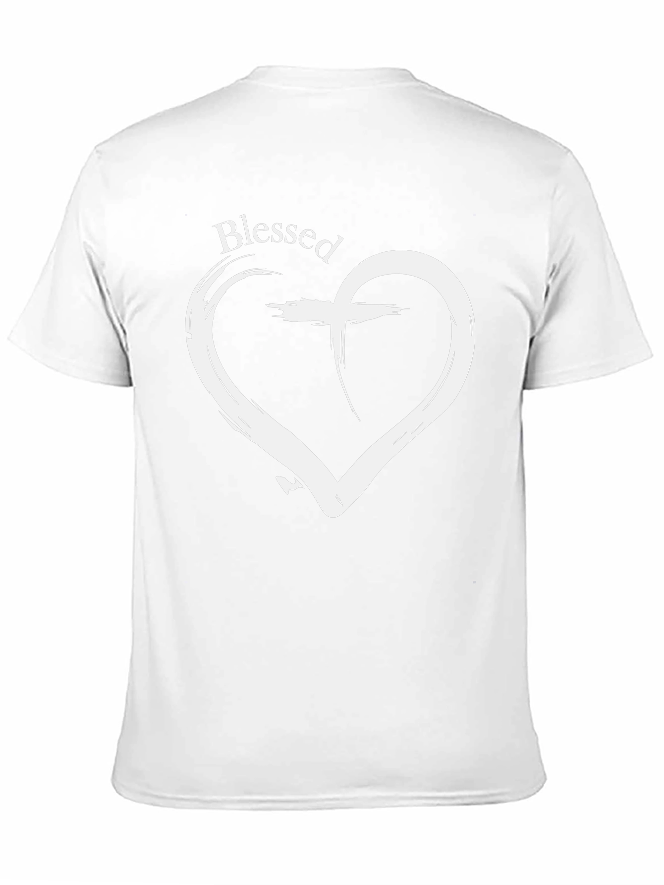 Blessed Heart Cross Graphic Black T-Shirt