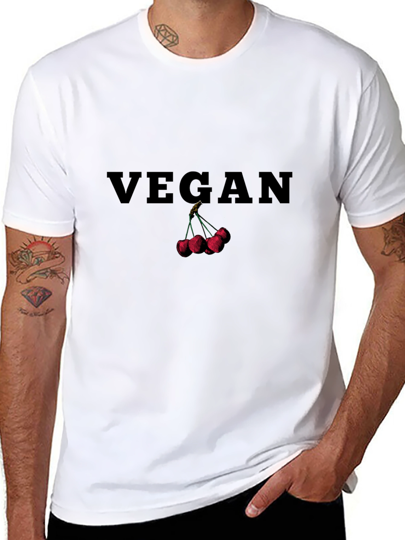 Vegan Cherry Graphic T-Shirt