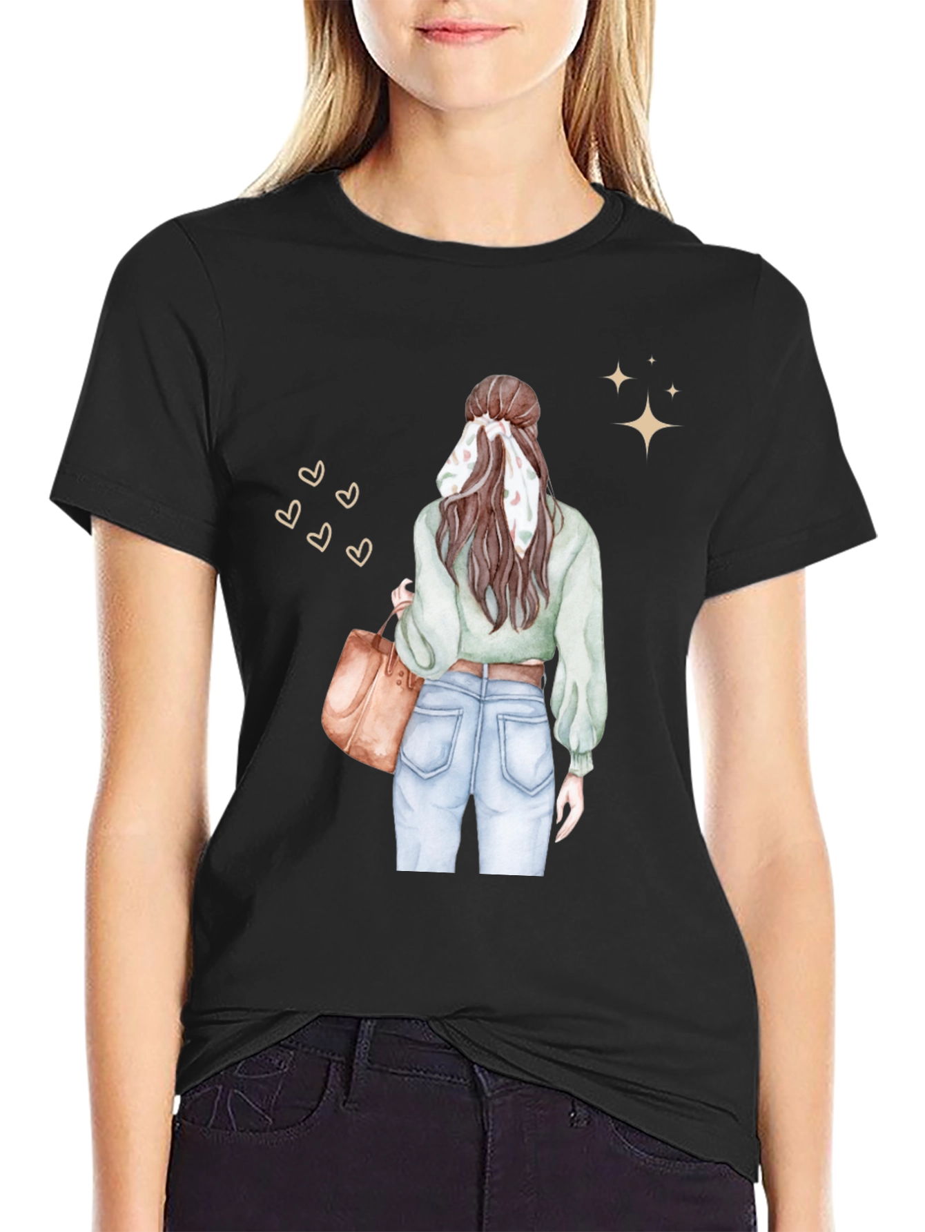 Stylish Woman Graphic Tee - Casual Chic