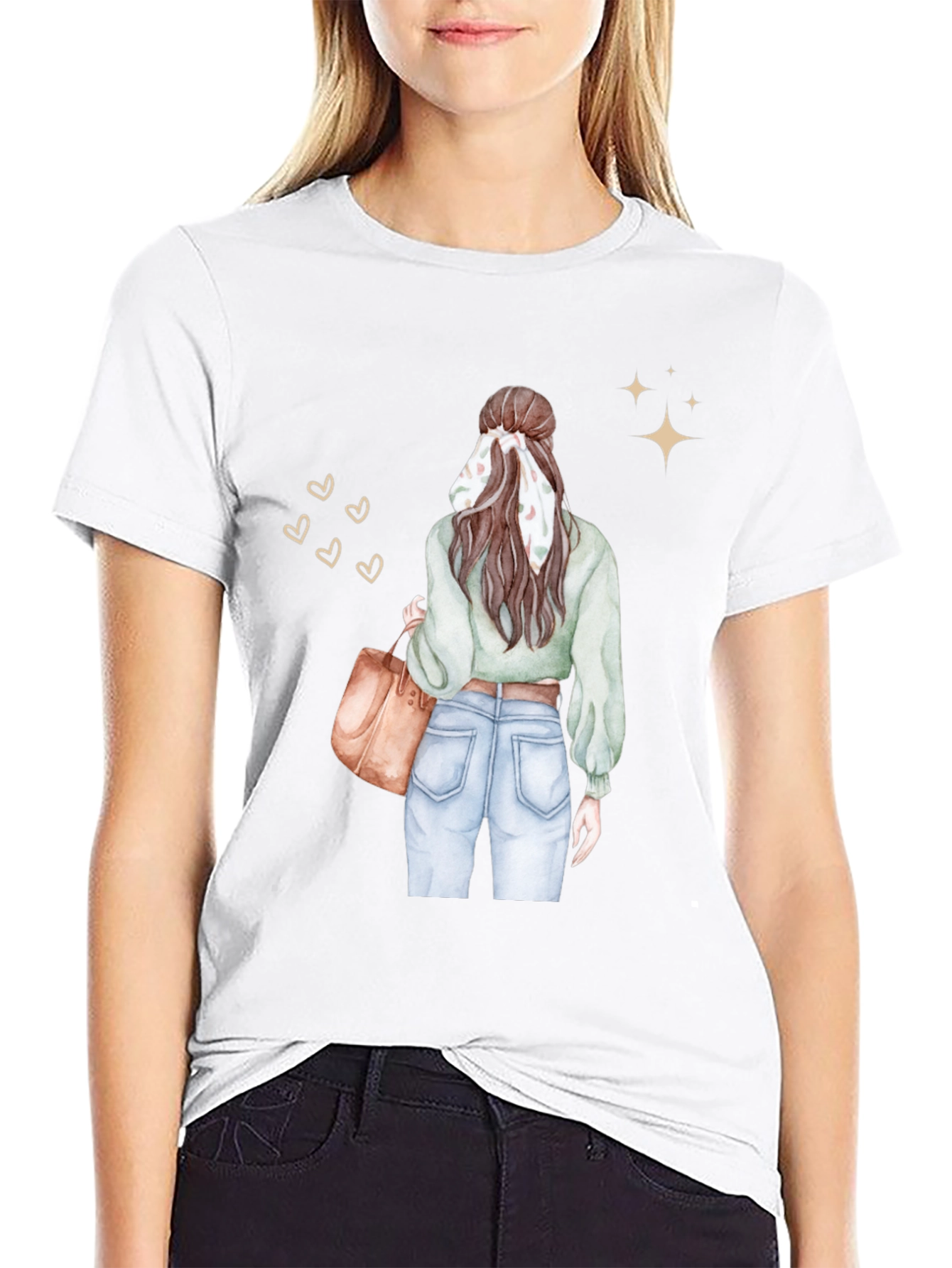 Stylish Woman Graphic Tee - Casual Chic
