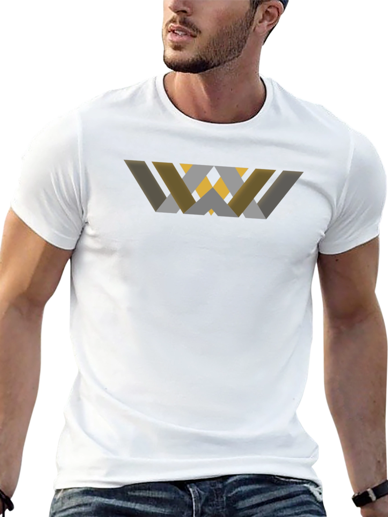 Abstract Geometric Graphic Black T-Shirt