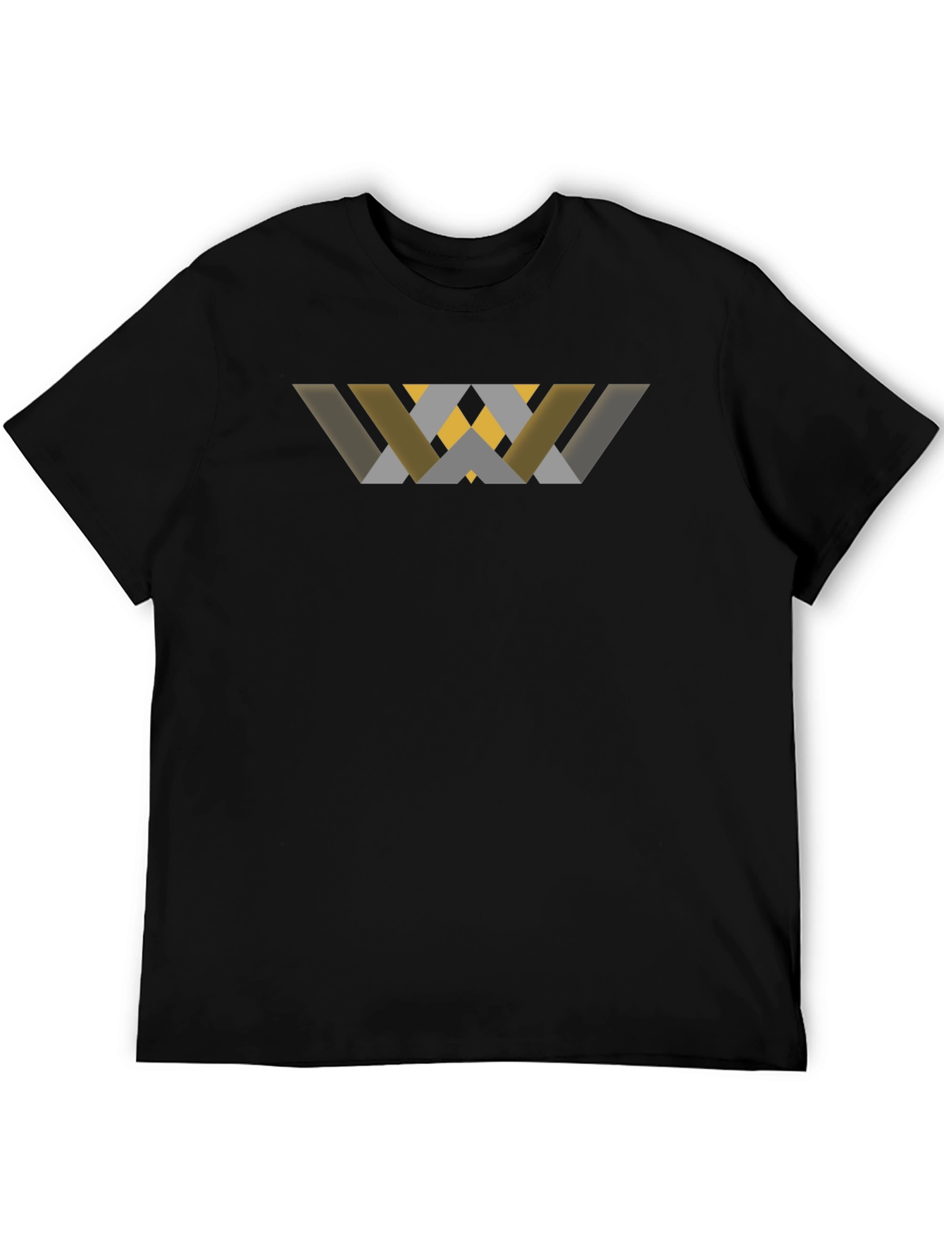 Abstract Geometric Graphic Black T-Shirt