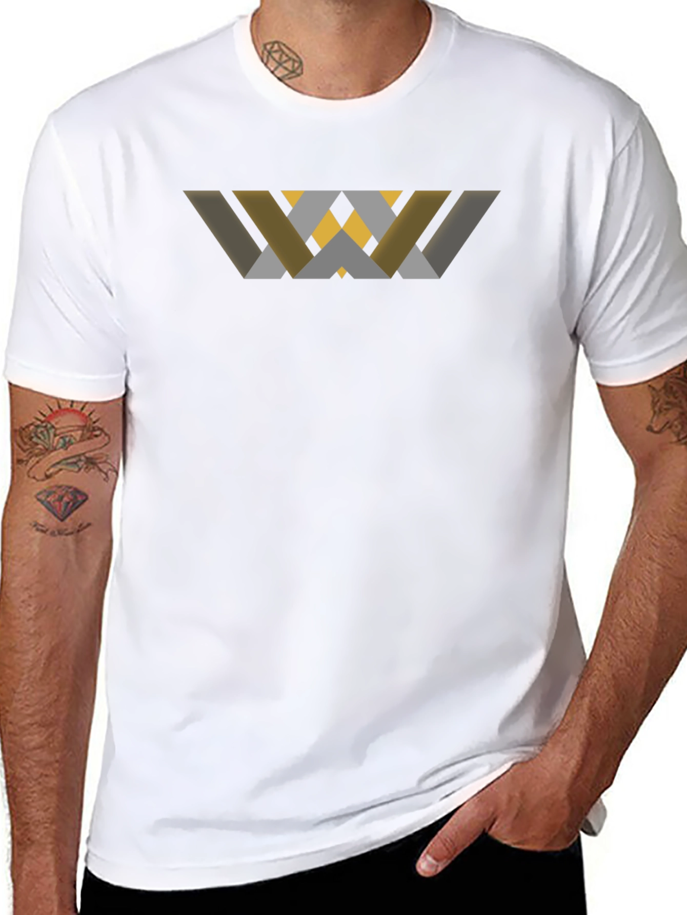 Abstract Geometric Graphic Black T-Shirt