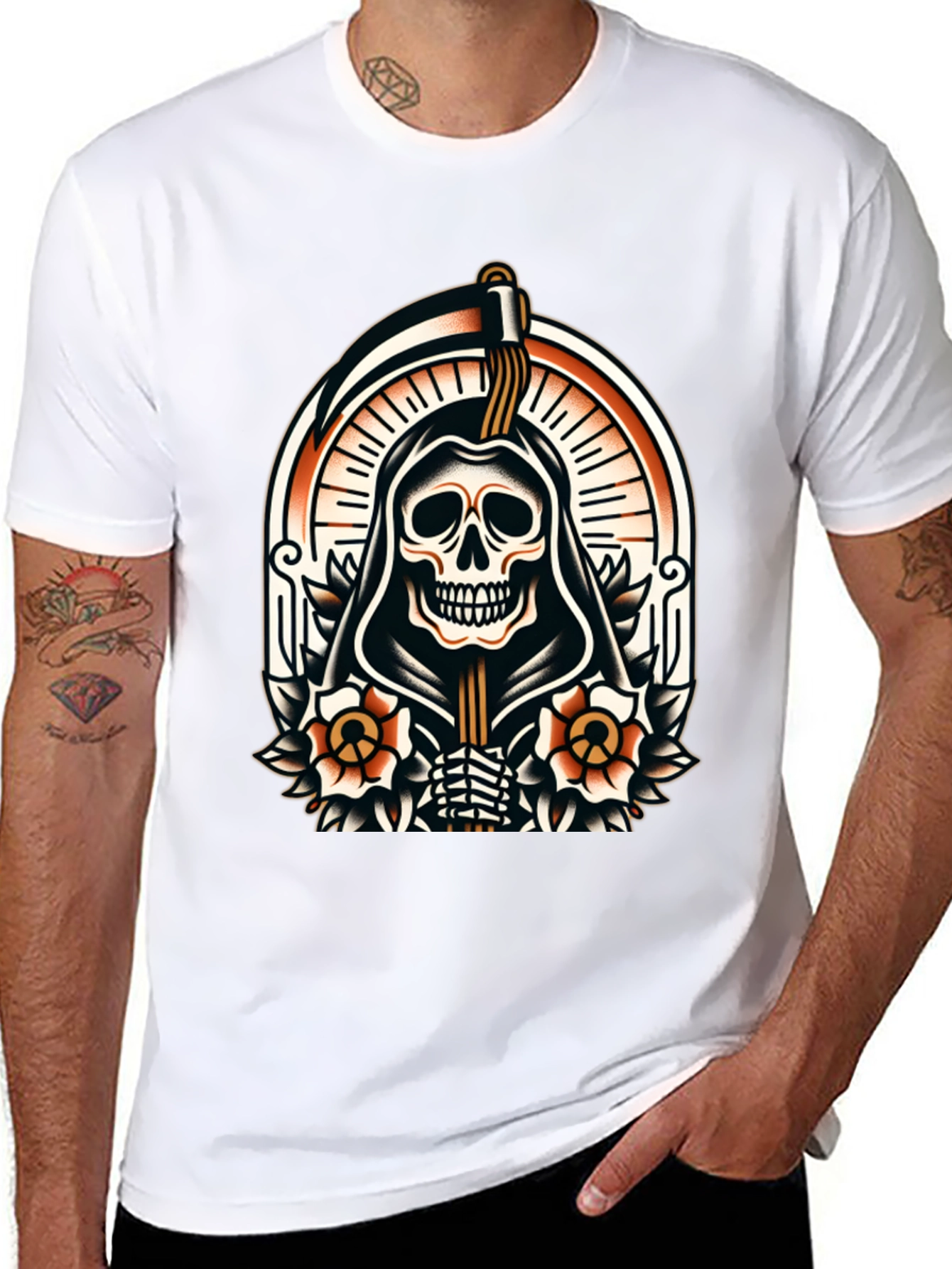 Grim Reaper Graphic Tee - Death Skull T-Shirt