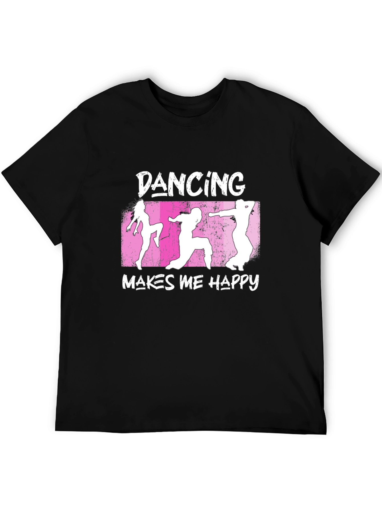 Dancing Makes Me Happy Graphic T-Shirt - Black