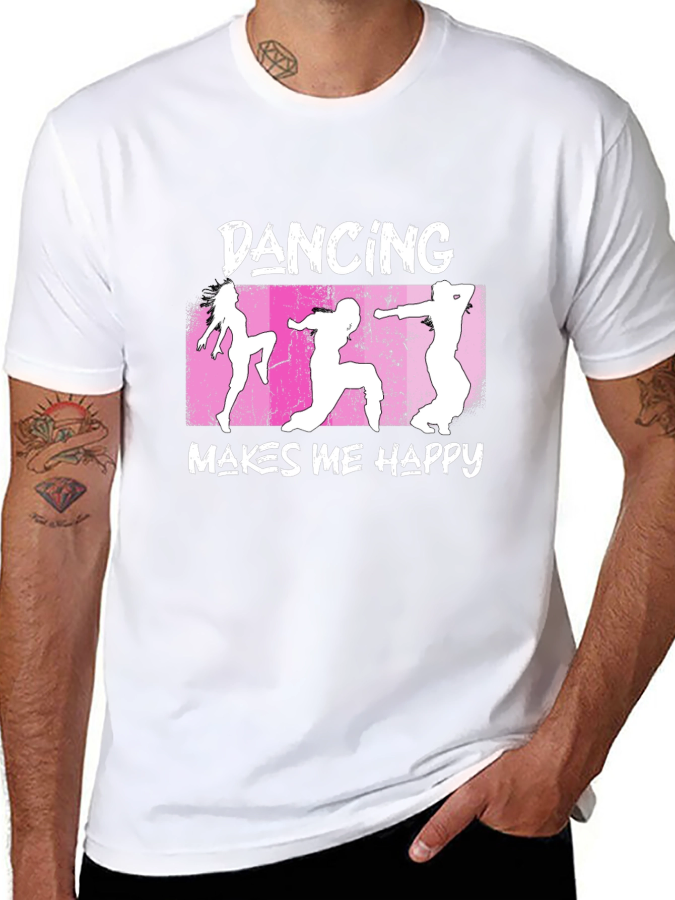 Dancing Makes Me Happy Graphic T-Shirt - Black
