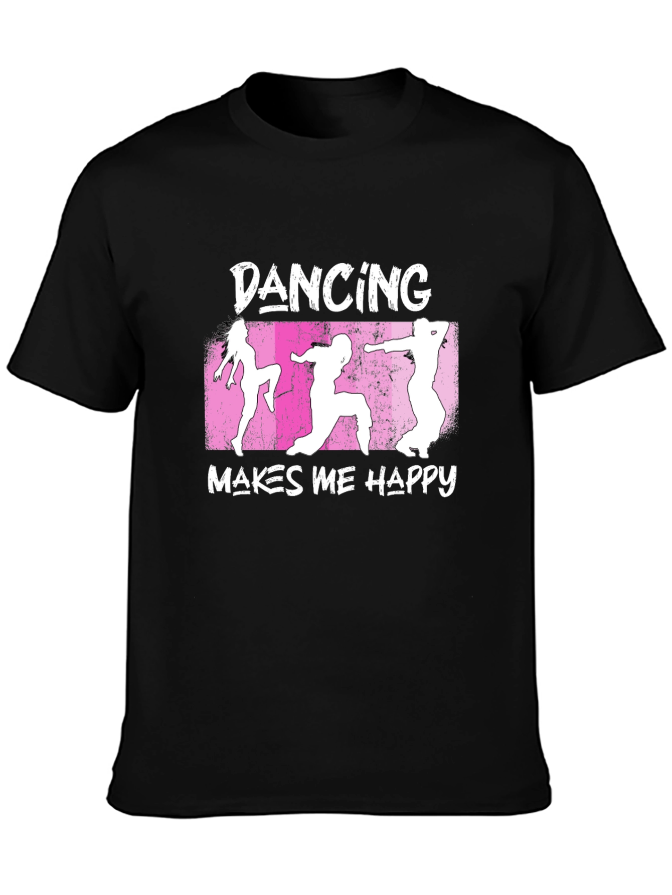 Dancing Makes Me Happy Graphic T-Shirt - Black