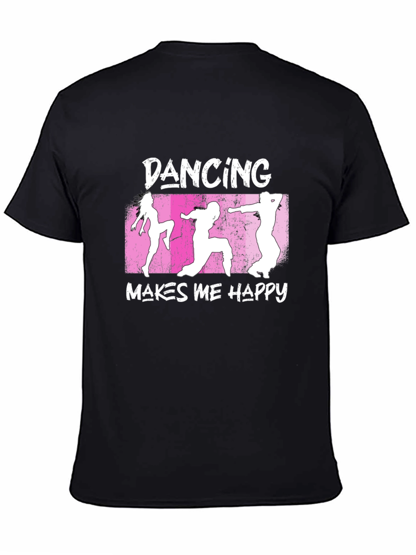 Dancing Makes Me Happy Graphic T-Shirt - Black