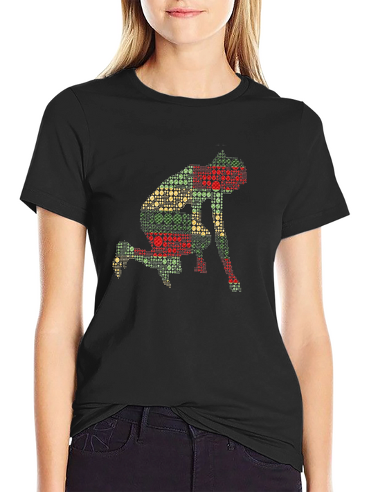 Geometric Runner Black T-Shirt
