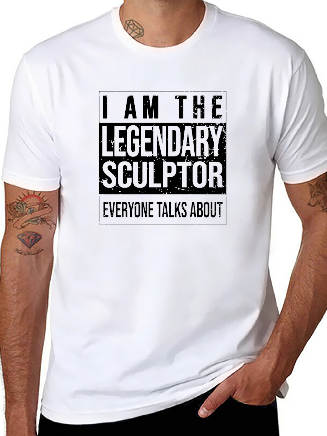 Legendary Sculptor Graphic Tee - Black Cotton T-Shirt