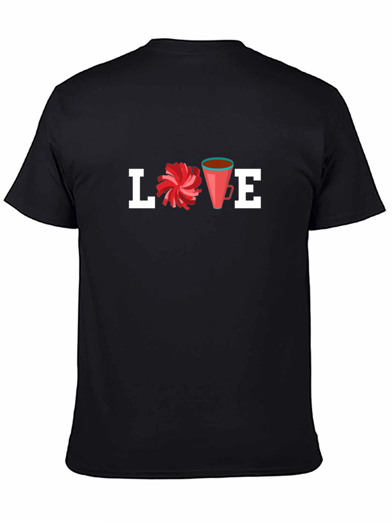 LOVE Cheerleading T-Shirt Pom Pom Cheer Megaphone Design