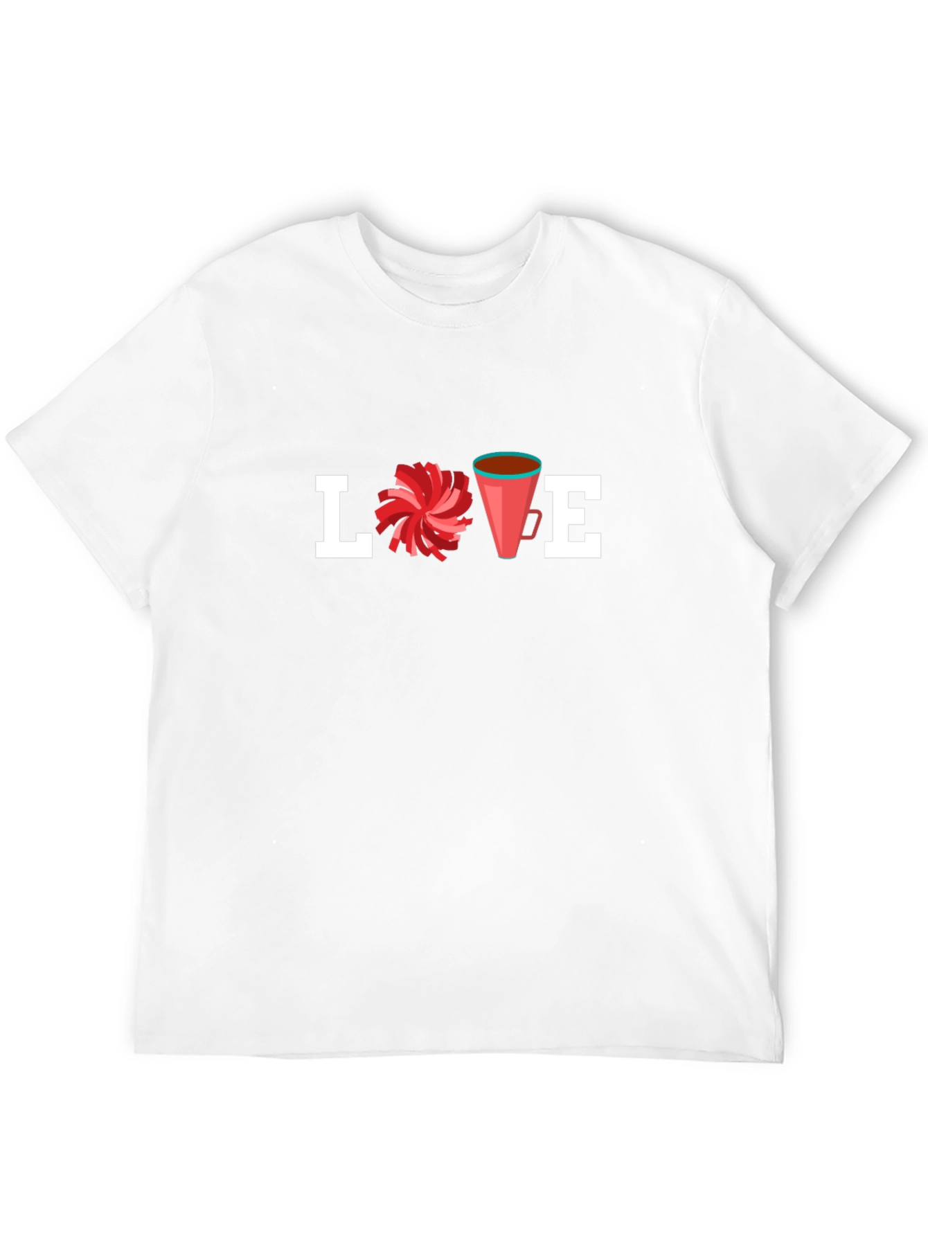 LOVE Cheerleading T-Shirt Pom Pom Cheer Megaphone Design