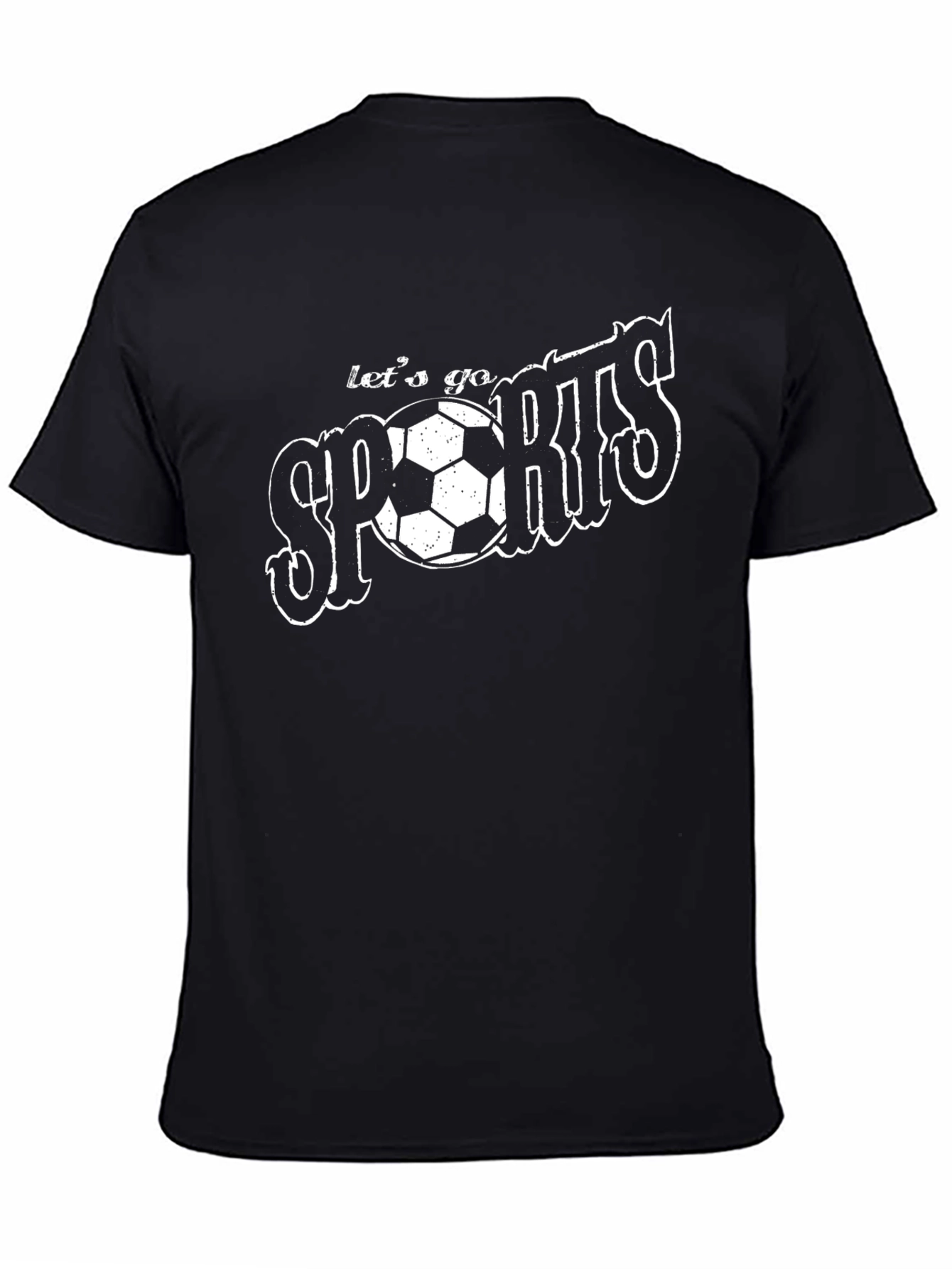 Lets Go Sports Soccer Graphic Black T-Shirt