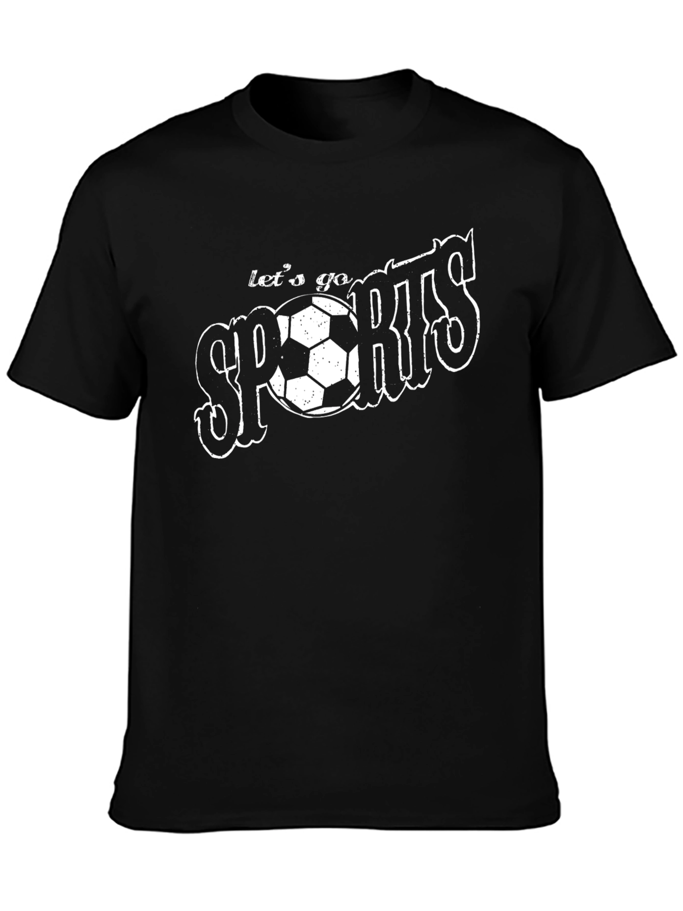 Lets Go Sports Soccer Graphic Black T-Shirt