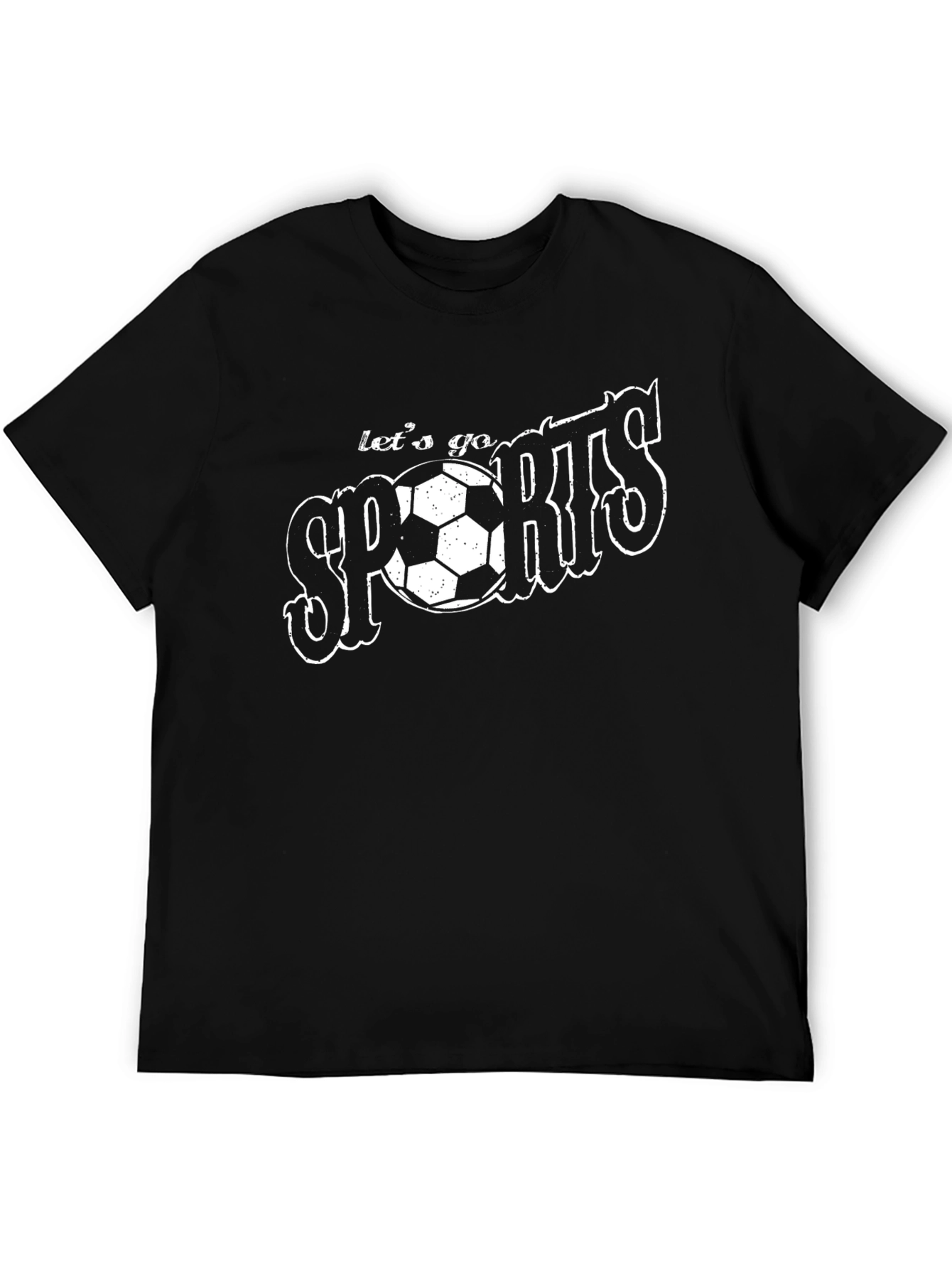 Lets Go Sports Soccer Graphic Black T-Shirt