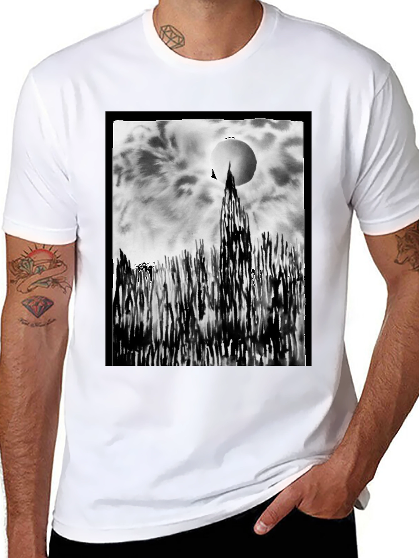 Abstract Art T-Shirt - Black Cotton Tee