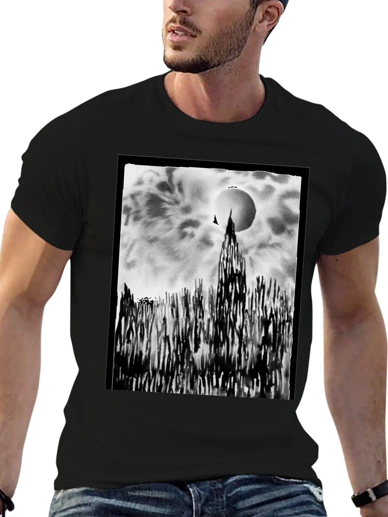 Abstract Art T-Shirt - Black Cotton Tee