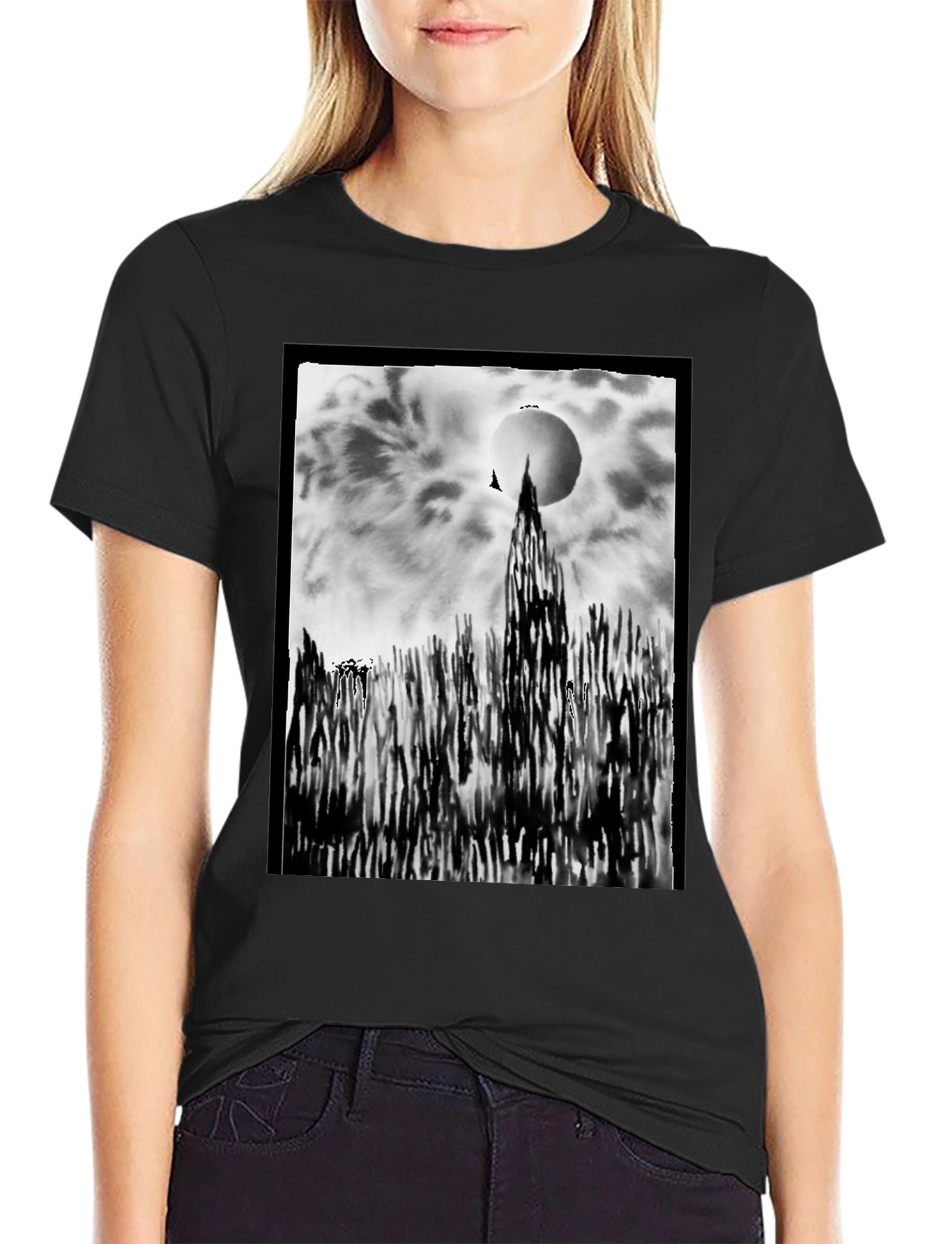 Abstract Art T-Shirt - Black Cotton Tee