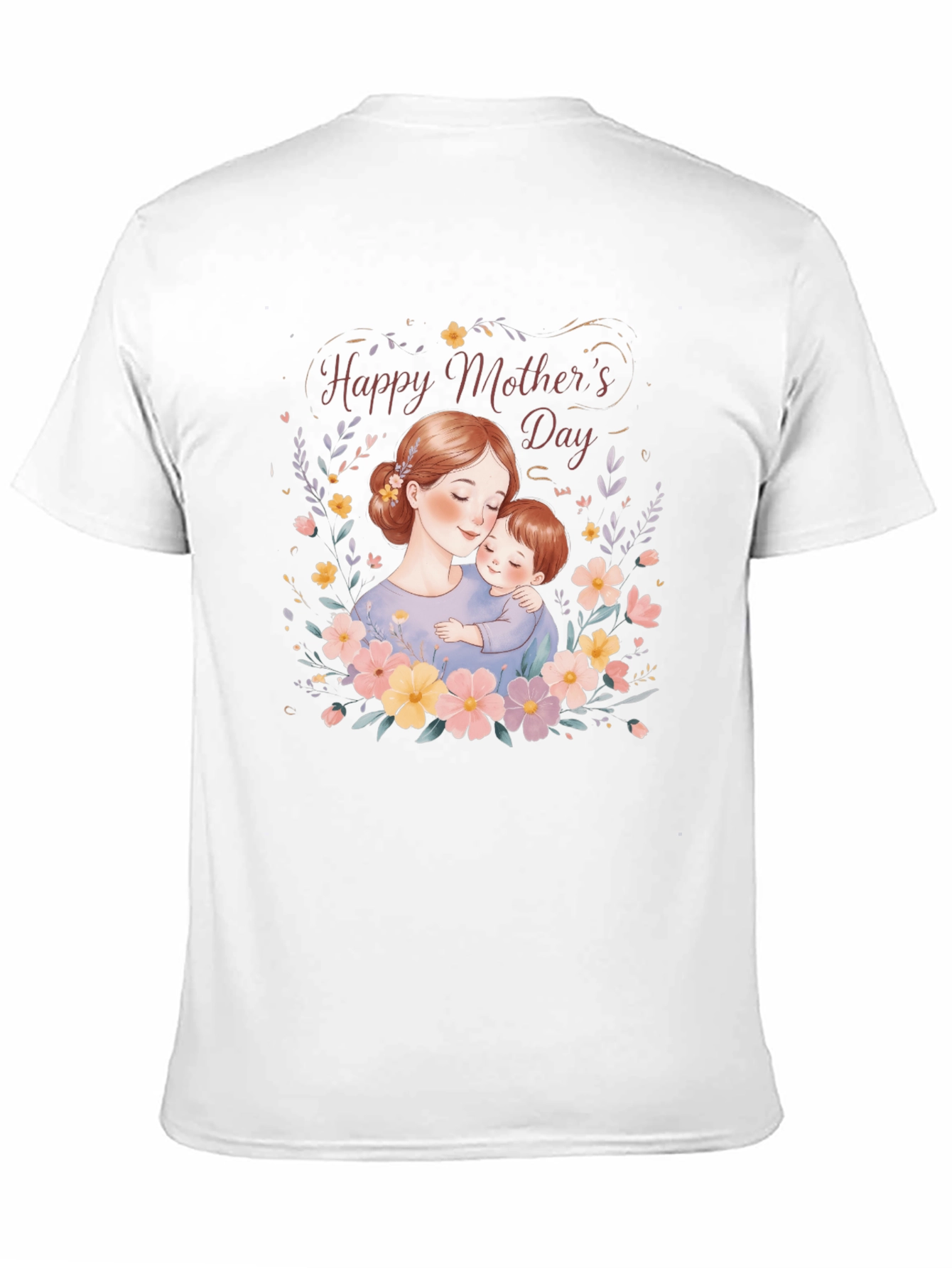 Mothers Day T-Shirt Mom and Child Floral Design