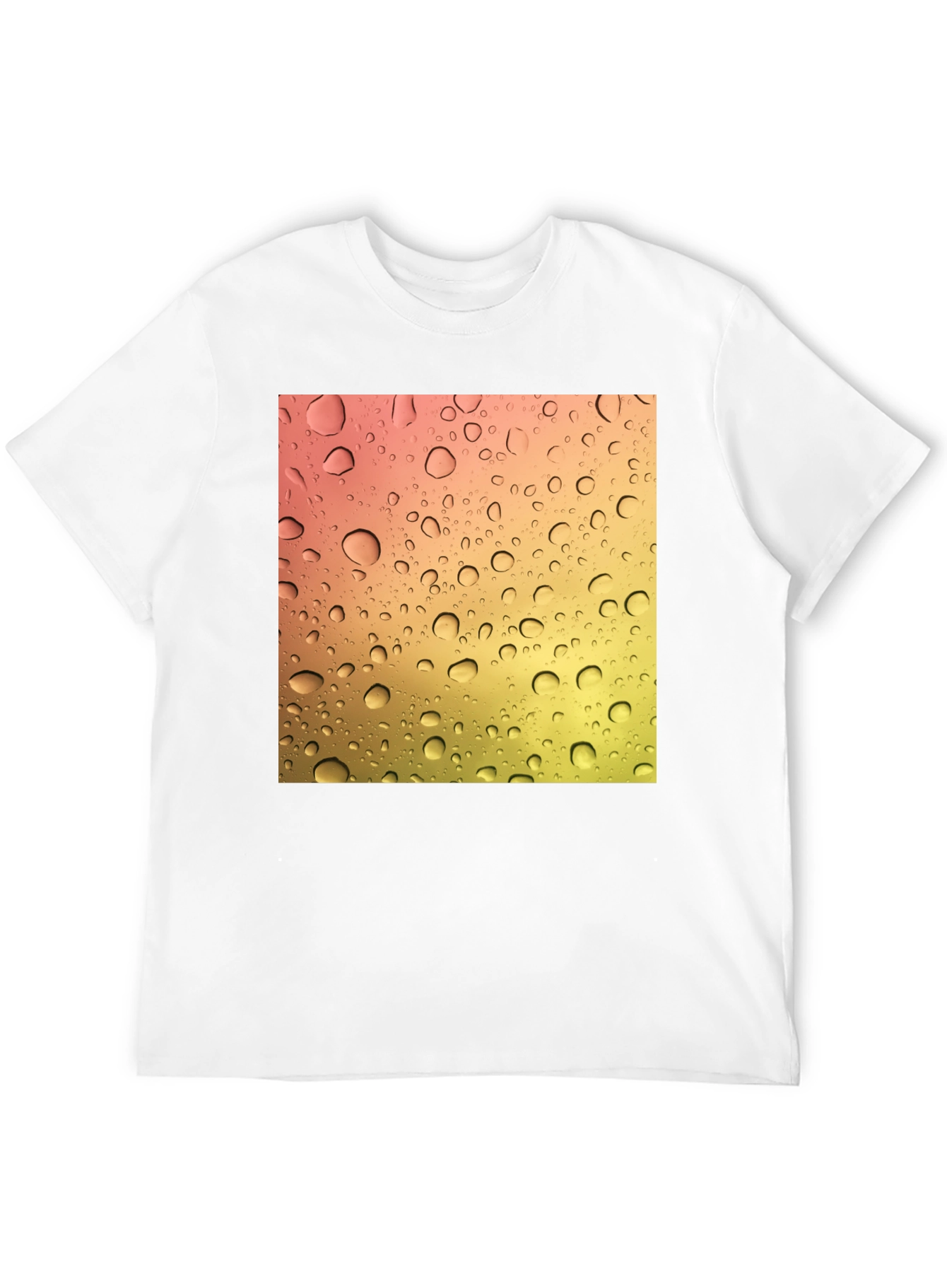 Raindrop Graphic Black Cotton T-Shirt
