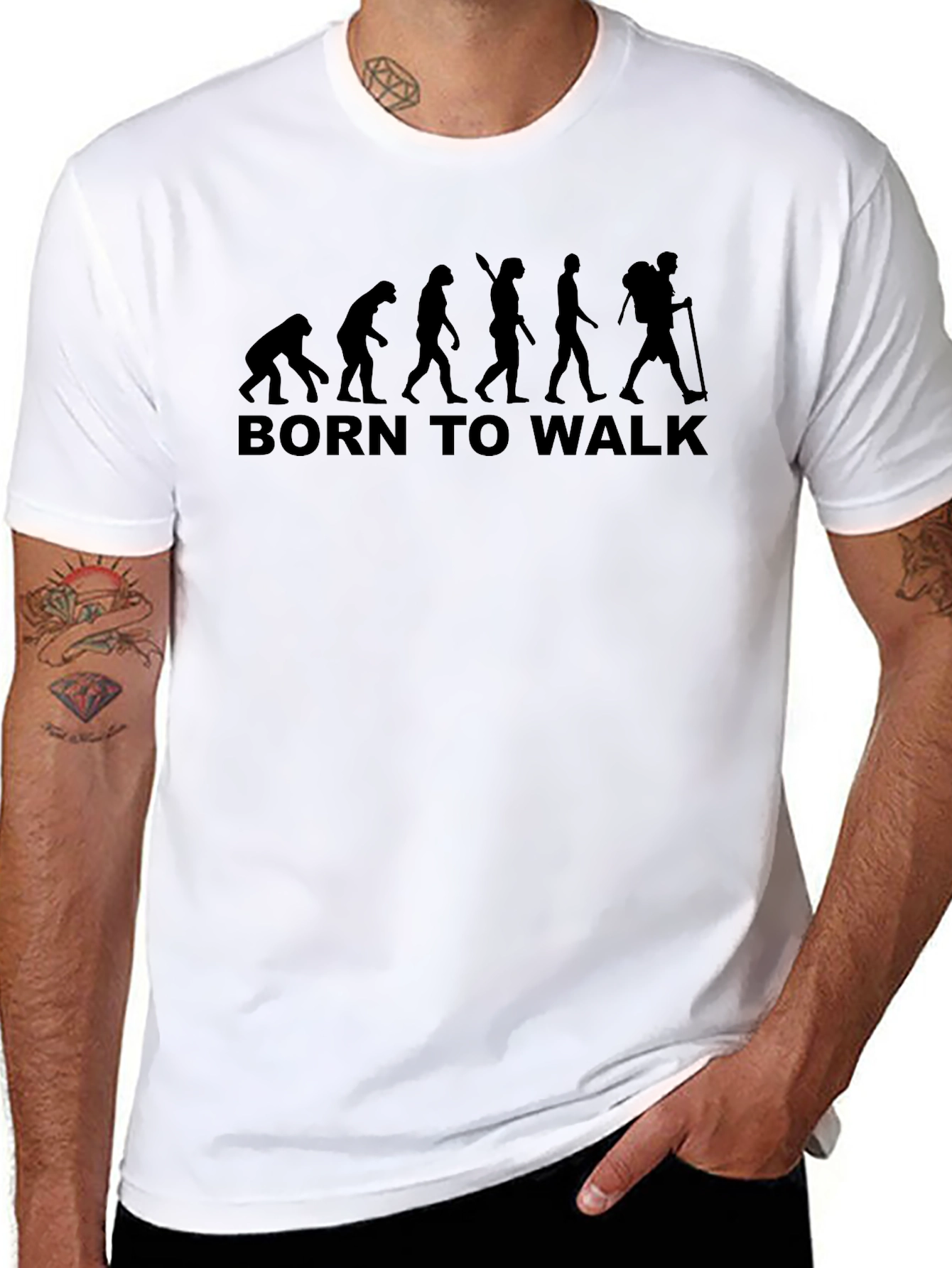 Born to Walk Evolution Graphic Tee - Black