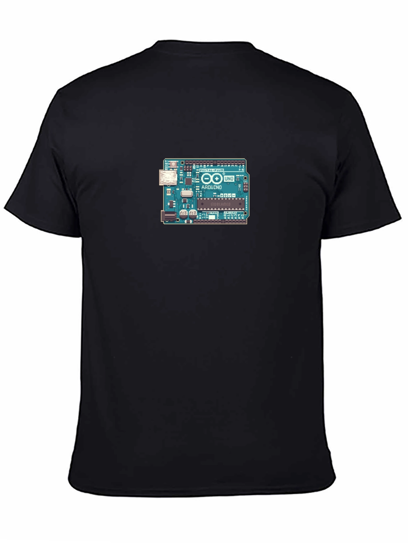 Arduino Board Graphic Tee - Black Cotton Casual T-Shirt