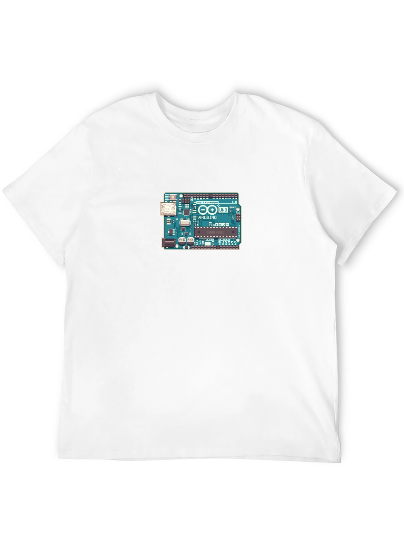 Arduino Board Graphic Tee - Black Cotton Casual T-Shirt