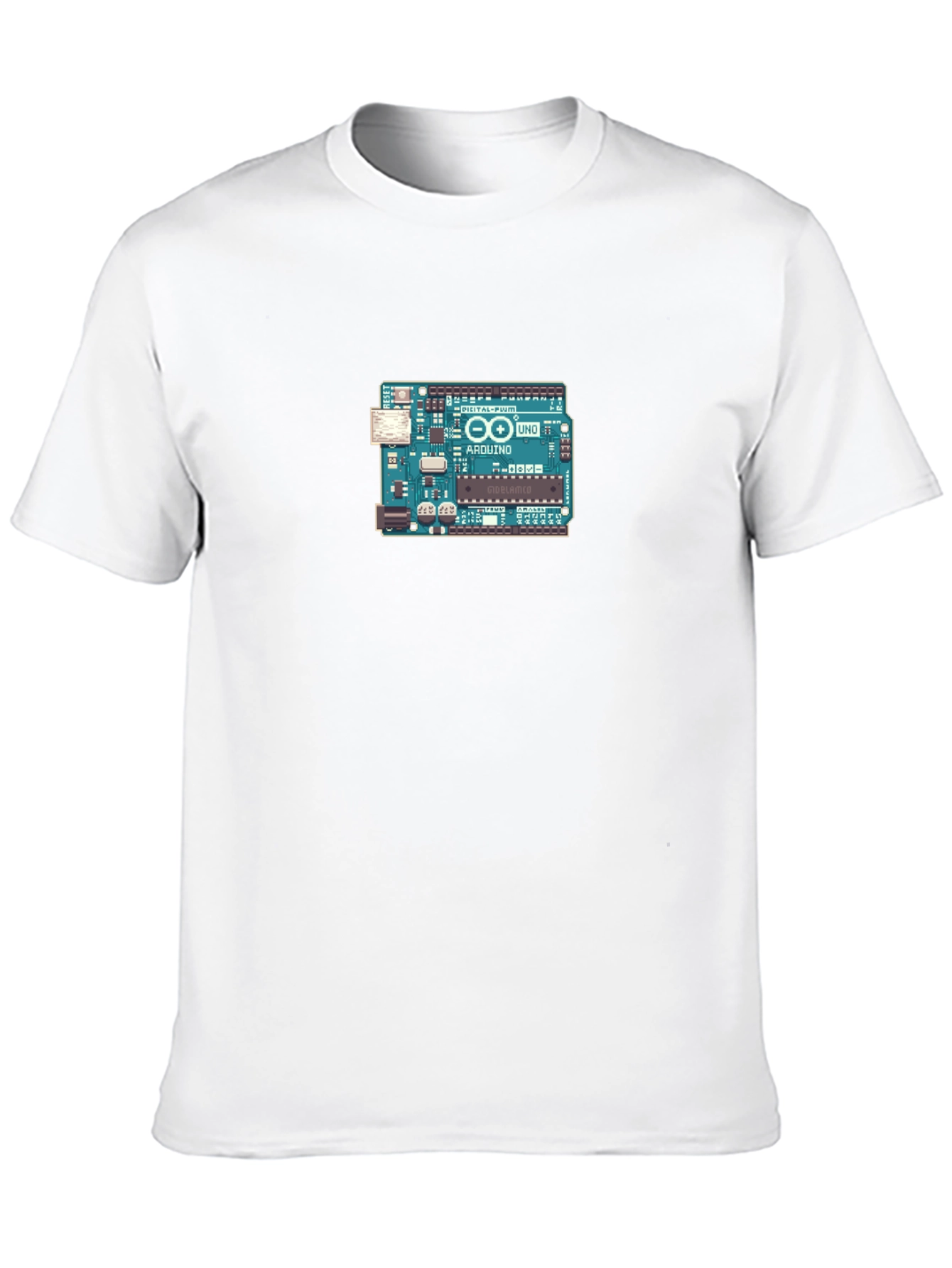 Arduino Board Graphic Tee - Black Cotton Casual T-Shirt