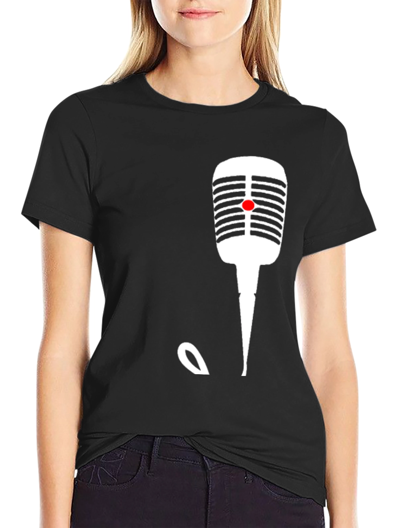 Retro Microphone Graphic T-Shirt - Classic Vocal Tee