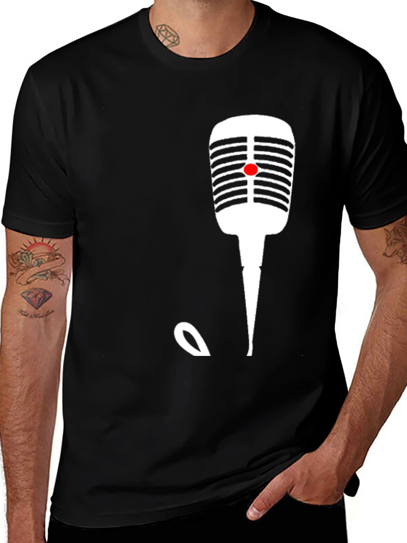 Retro Microphone Graphic T-Shirt - Classic Vocal Tee