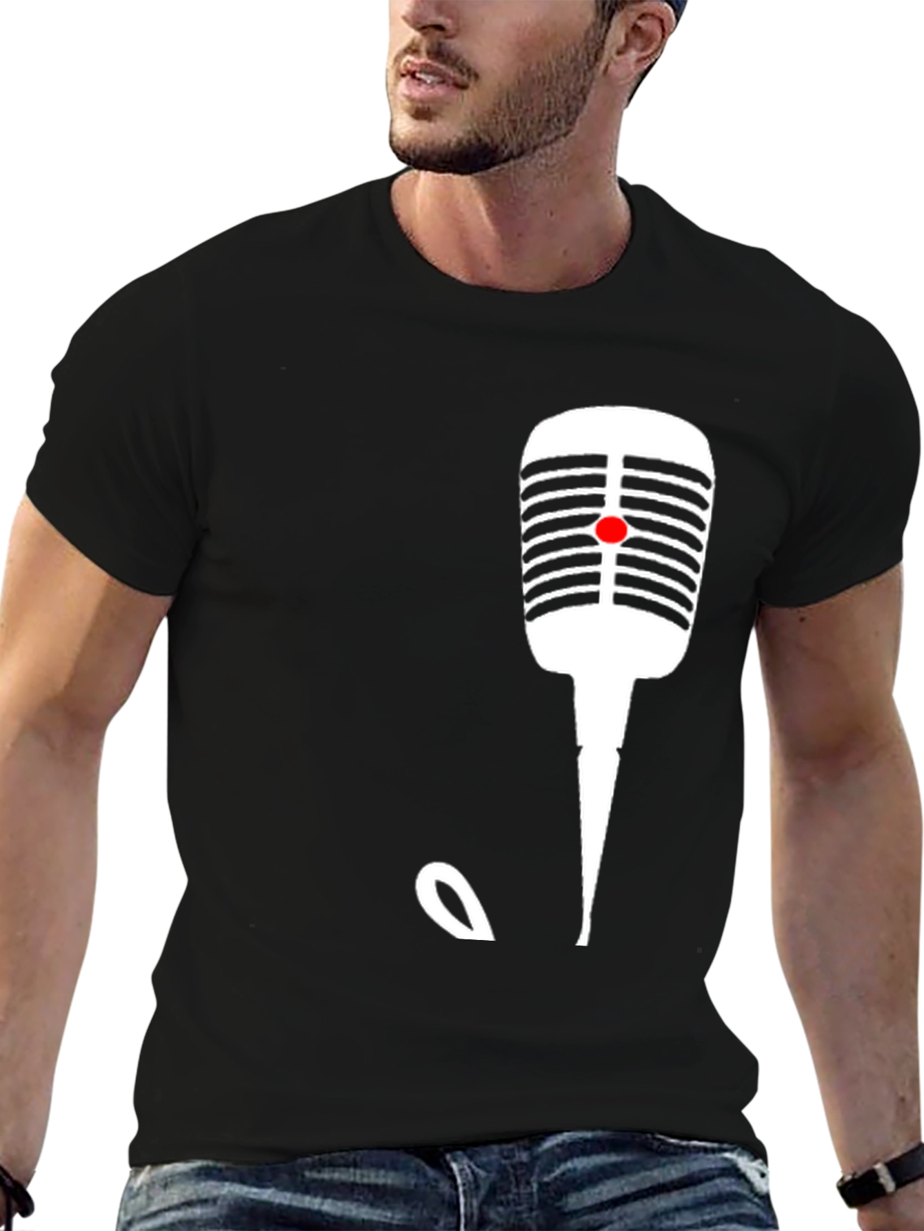 Retro Microphone Graphic T-Shirt - Classic Vocal Tee