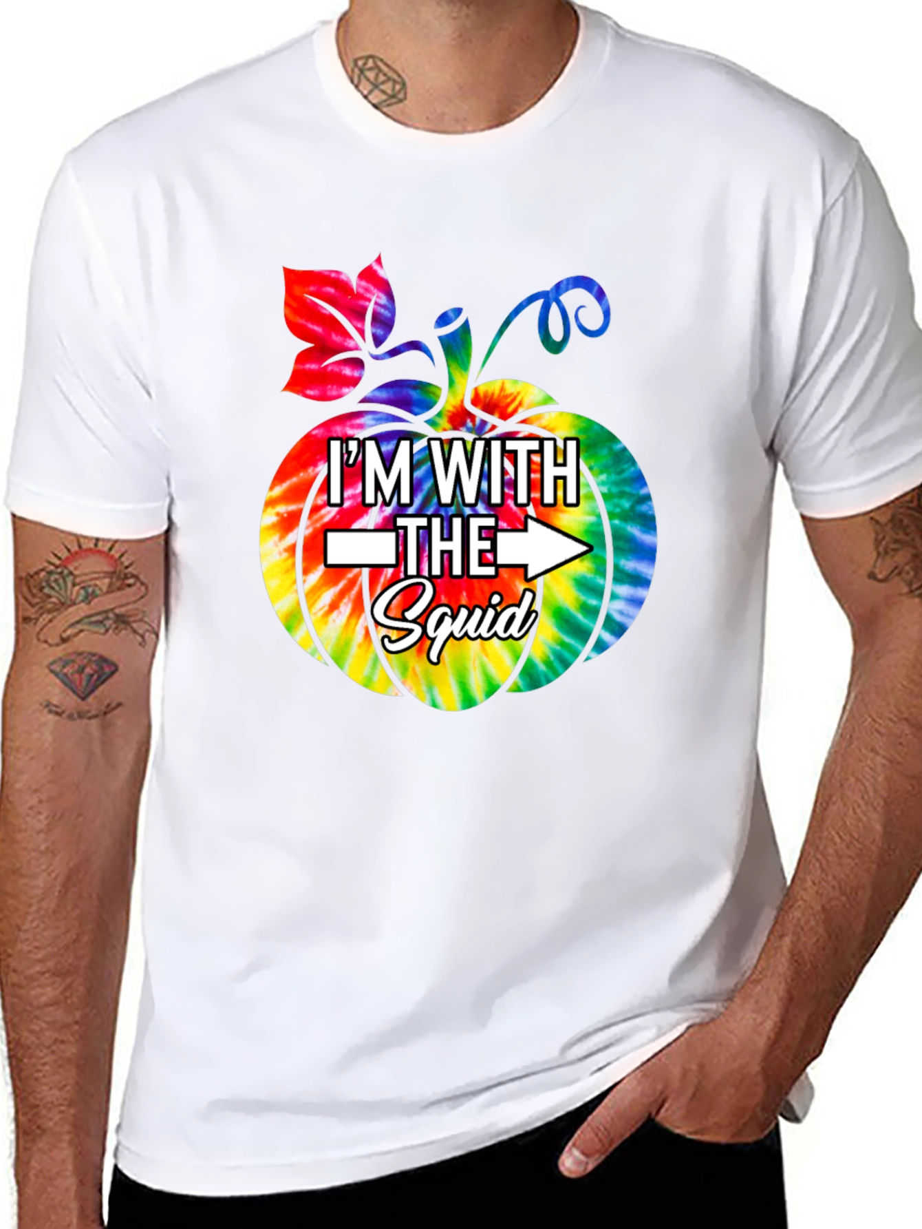 Im With The Squad Tie Dye Pumpkin Graphic Tee