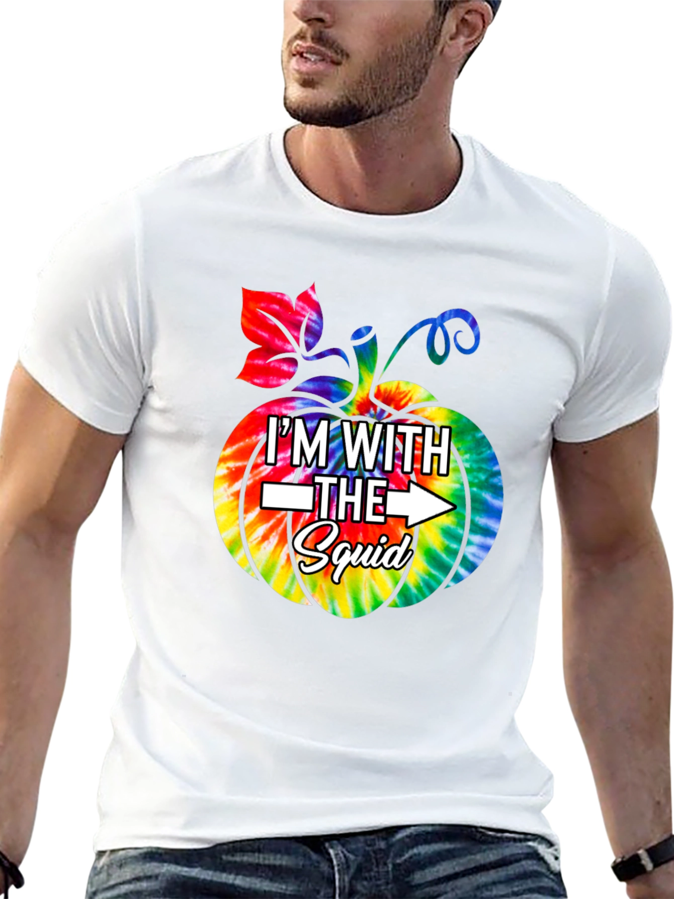 Im With The Squad Tie Dye Pumpkin Graphic Tee