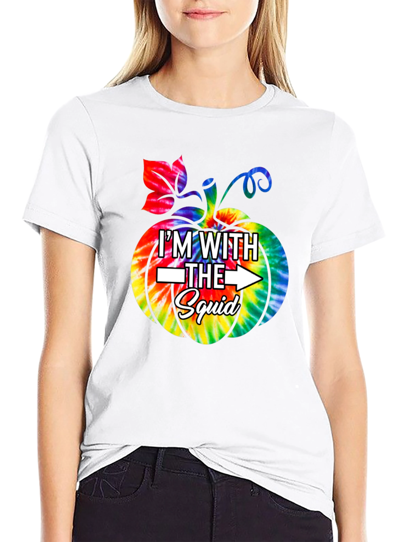 Im With The Squad Tie Dye Pumpkin Graphic Tee
