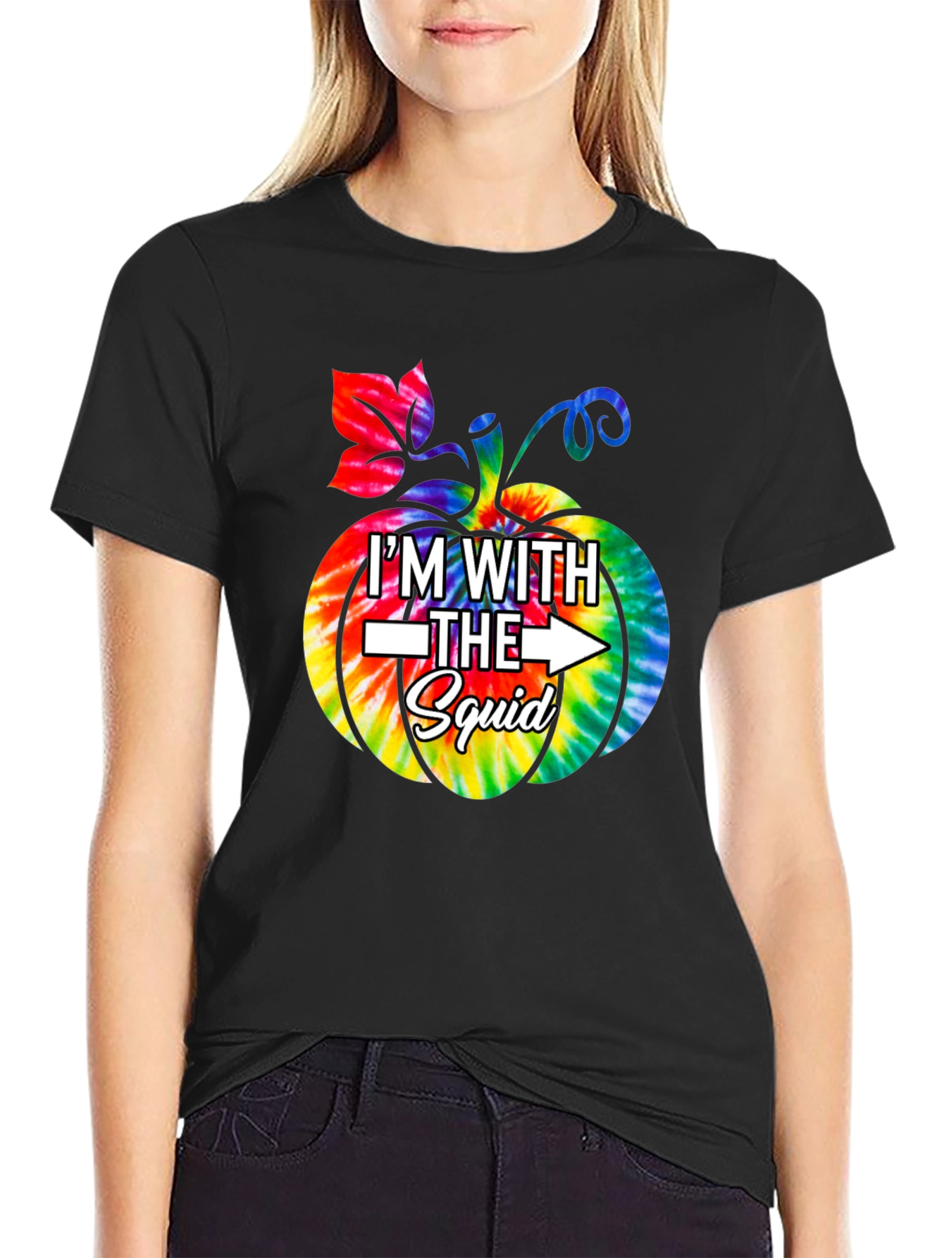 Im With The Squad Tie Dye Pumpkin Graphic Tee