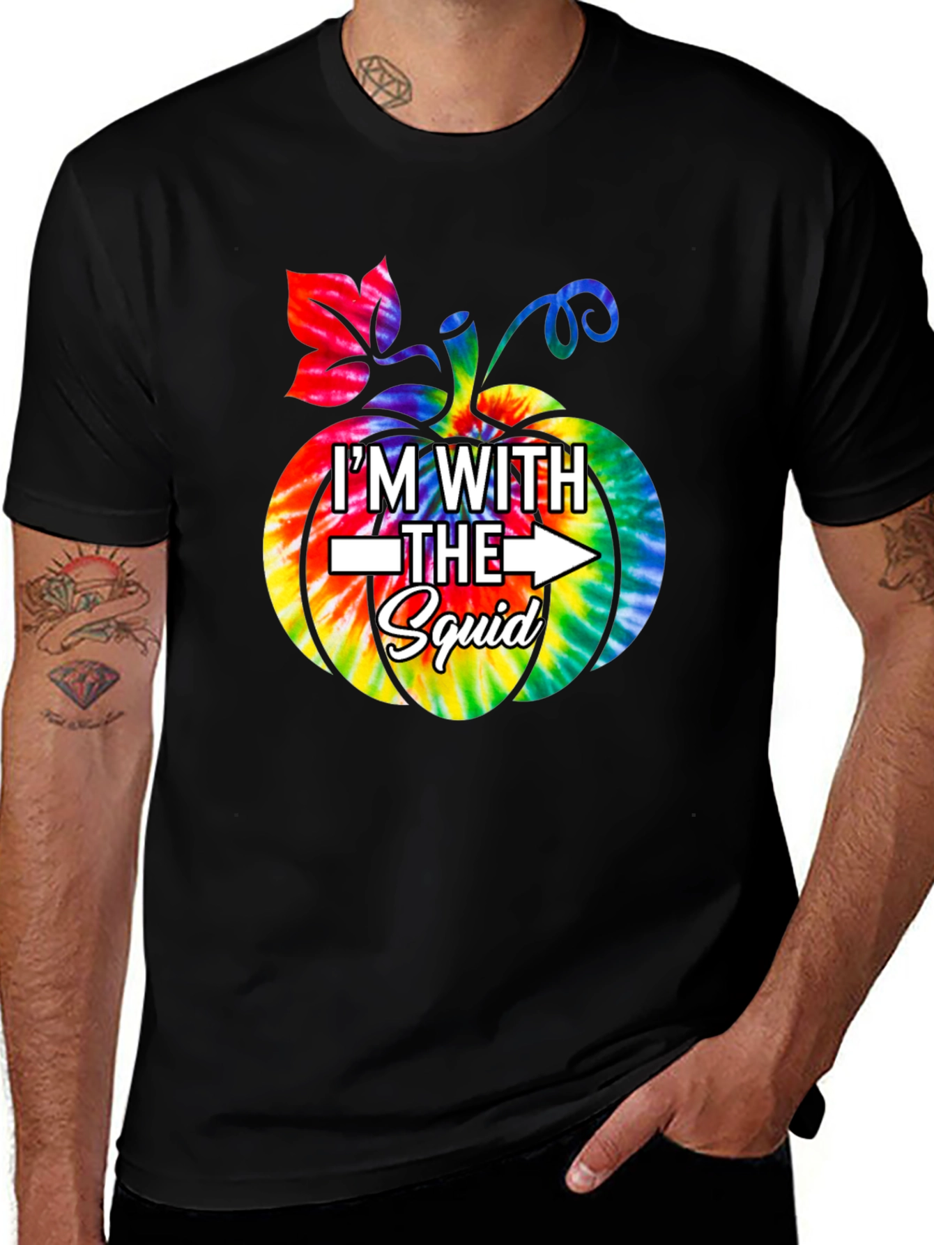 Im With The Squad Tie Dye Pumpkin Graphic Tee