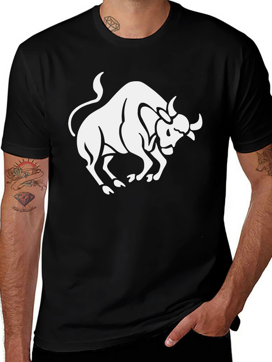 Black Taurus Graphic Tee - Bold Zodiac Style