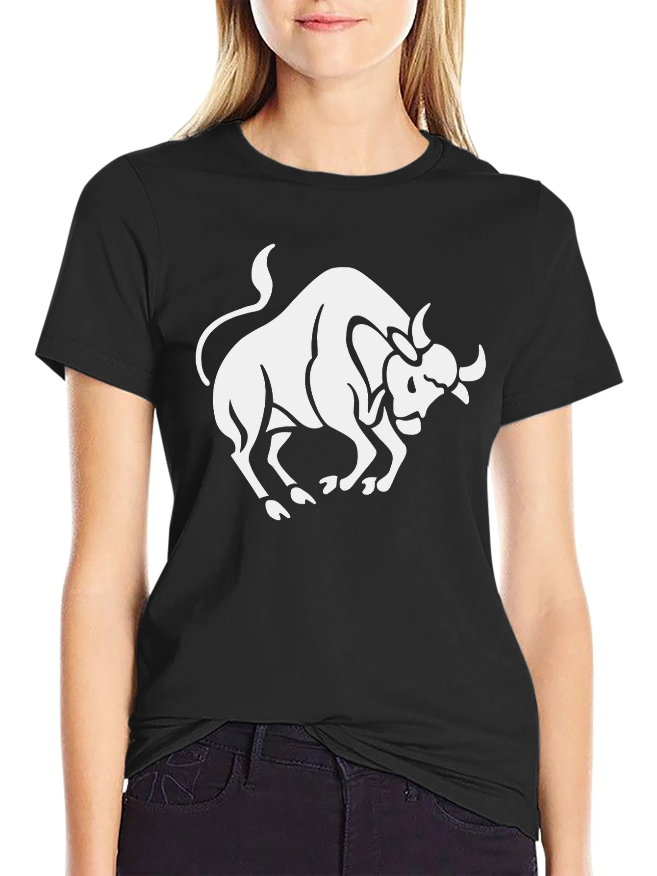 Black Taurus Graphic Tee - Bold Zodiac Style