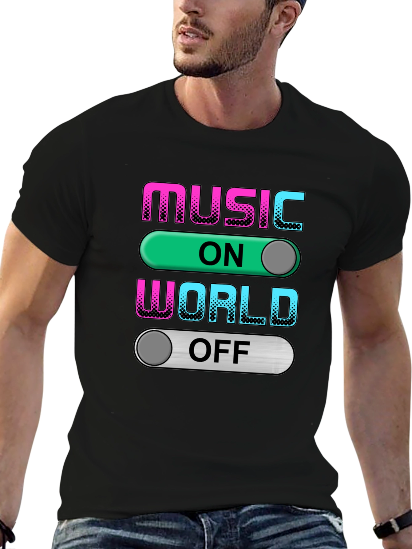 Music On World Off Graphic T-Shirt