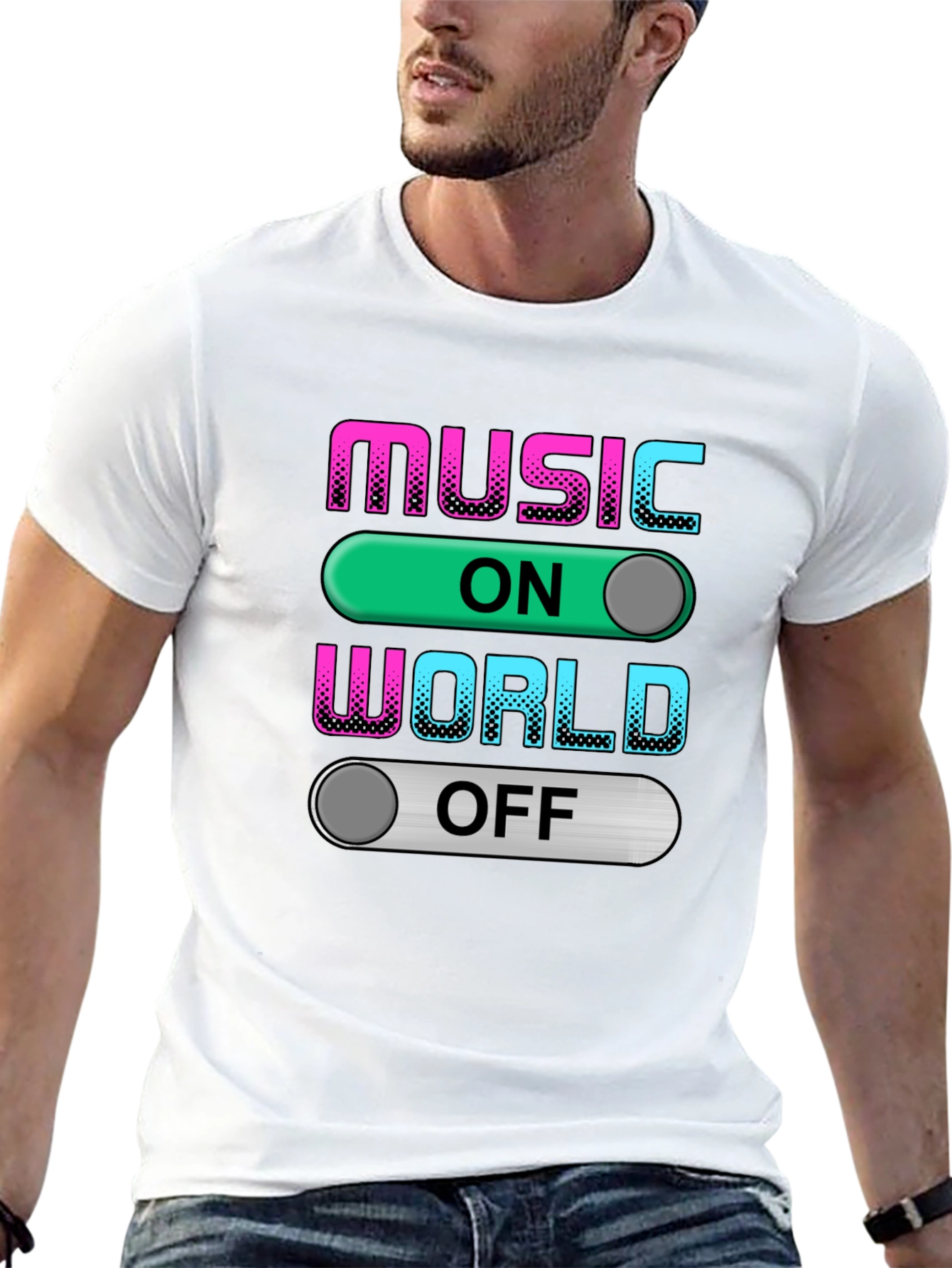 Music On World Off Graphic T-Shirt
