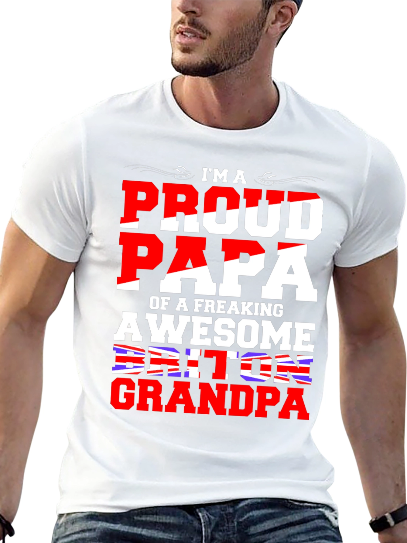 Proud Papa of a Freaking Awesome Briton Grandpa T-Shirt