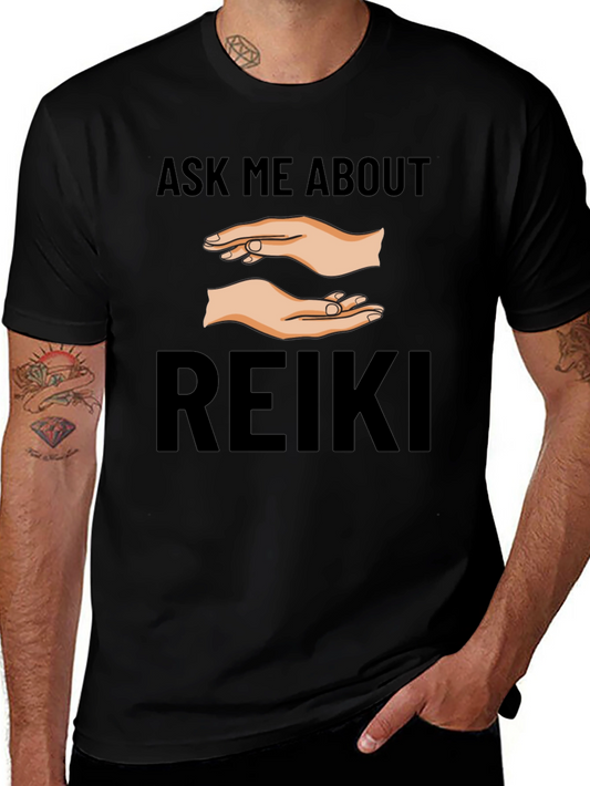 Ask Me About Reiki T-Shirt - Black