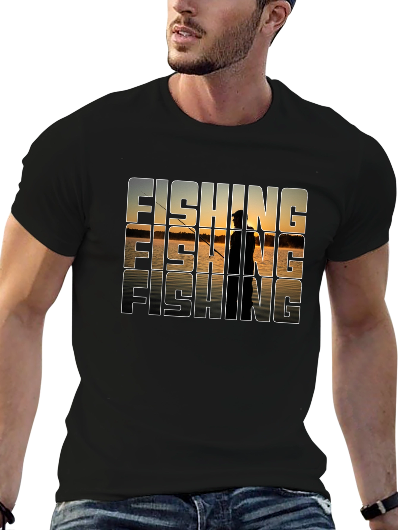 Fishing Sunset T-Shirt - Nature Graphic Tee