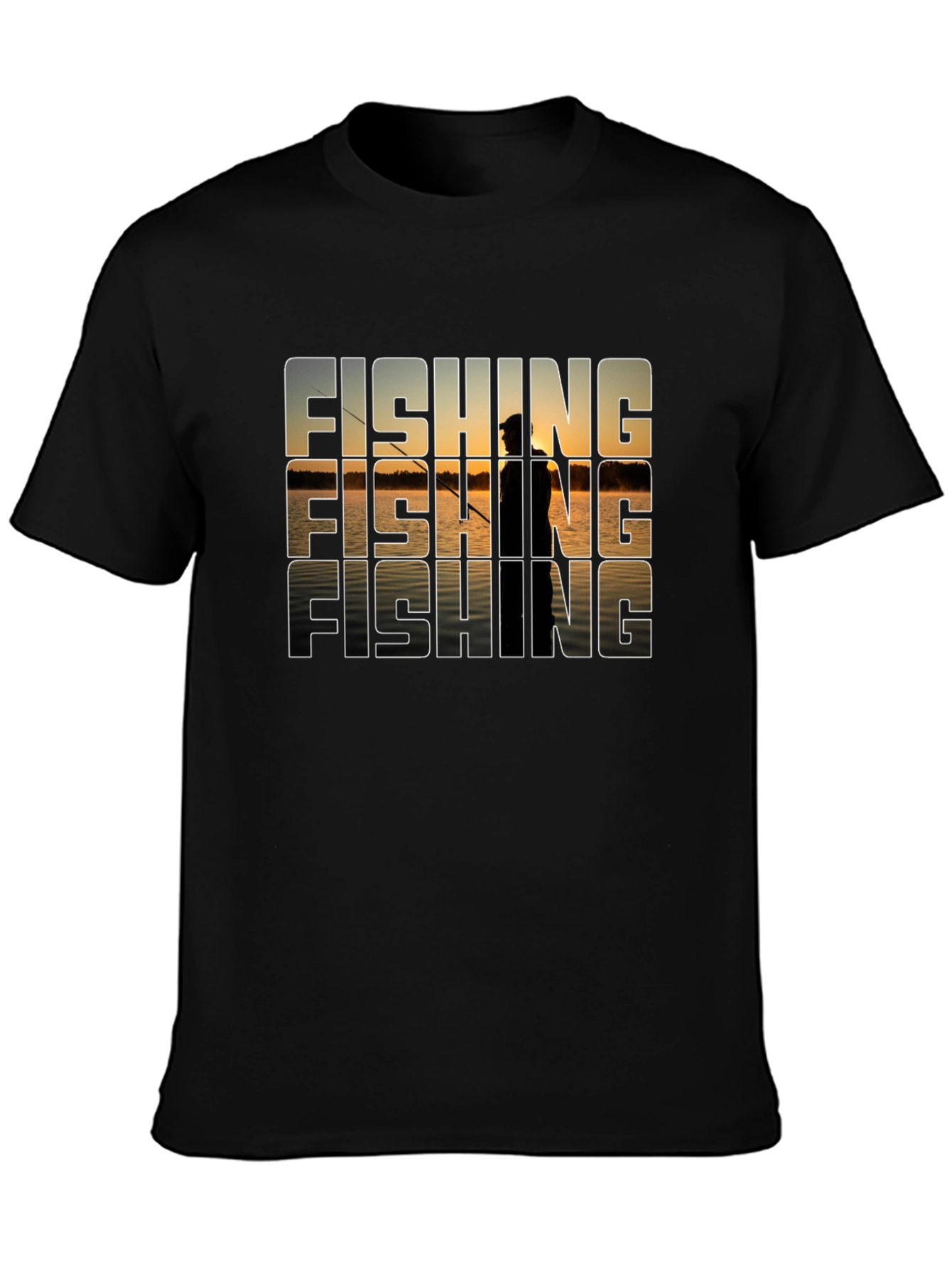 Fishing Sunset T-Shirt - Nature Graphic Tee