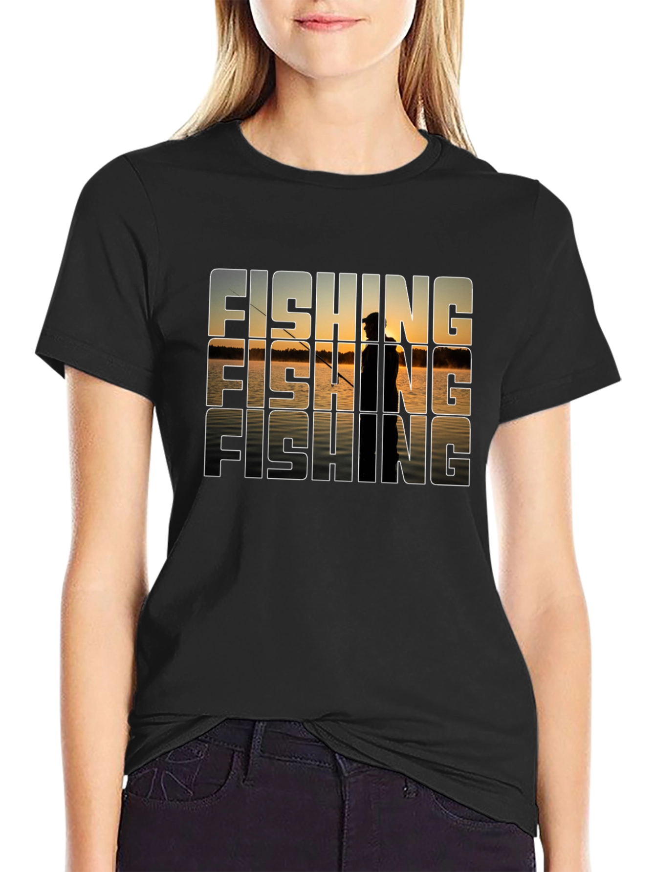 Fishing Sunset T-Shirt - Nature Graphic Tee