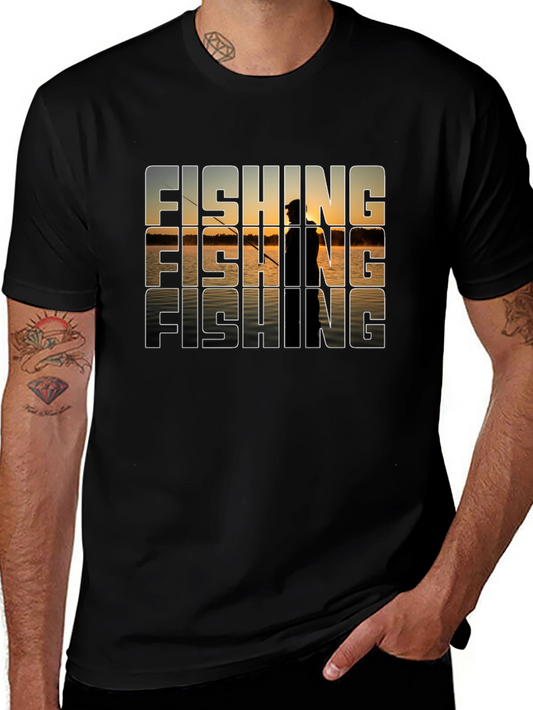 Fishing Sunset T-Shirt - Nature Graphic Tee