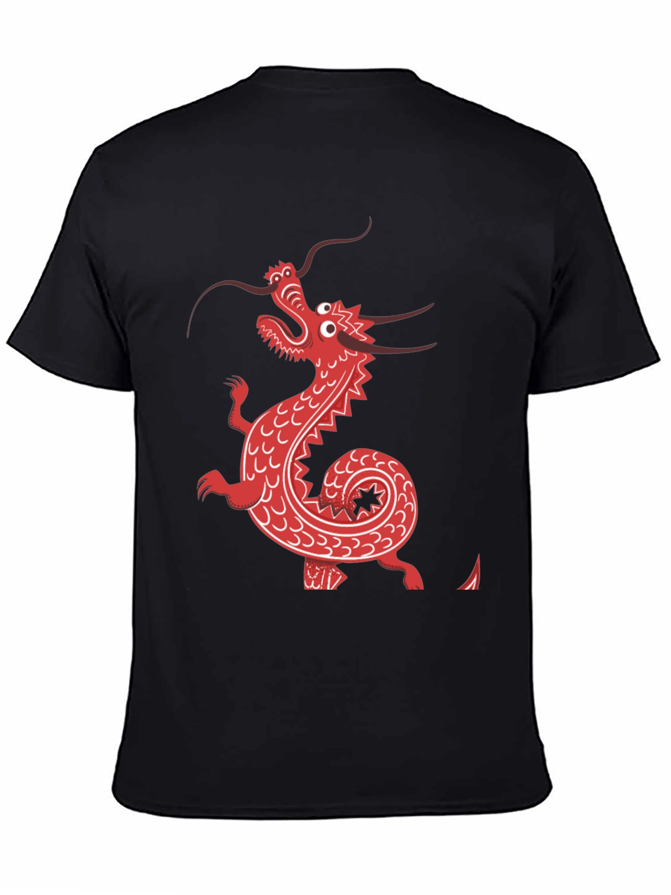 Red Dragon Graphic Tee - Black Cotton Blend