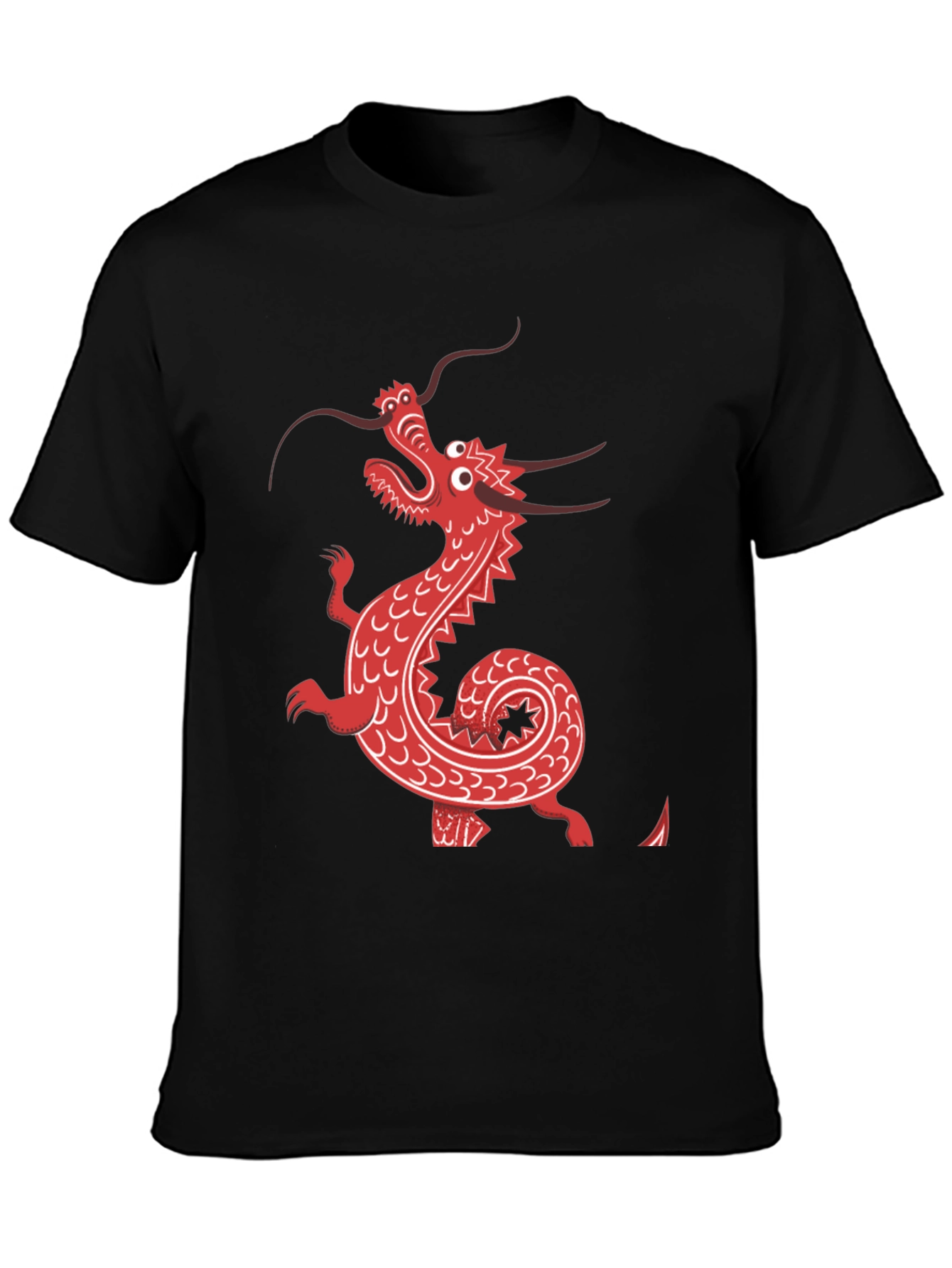 Red Dragon Graphic Tee - Black Cotton Blend
