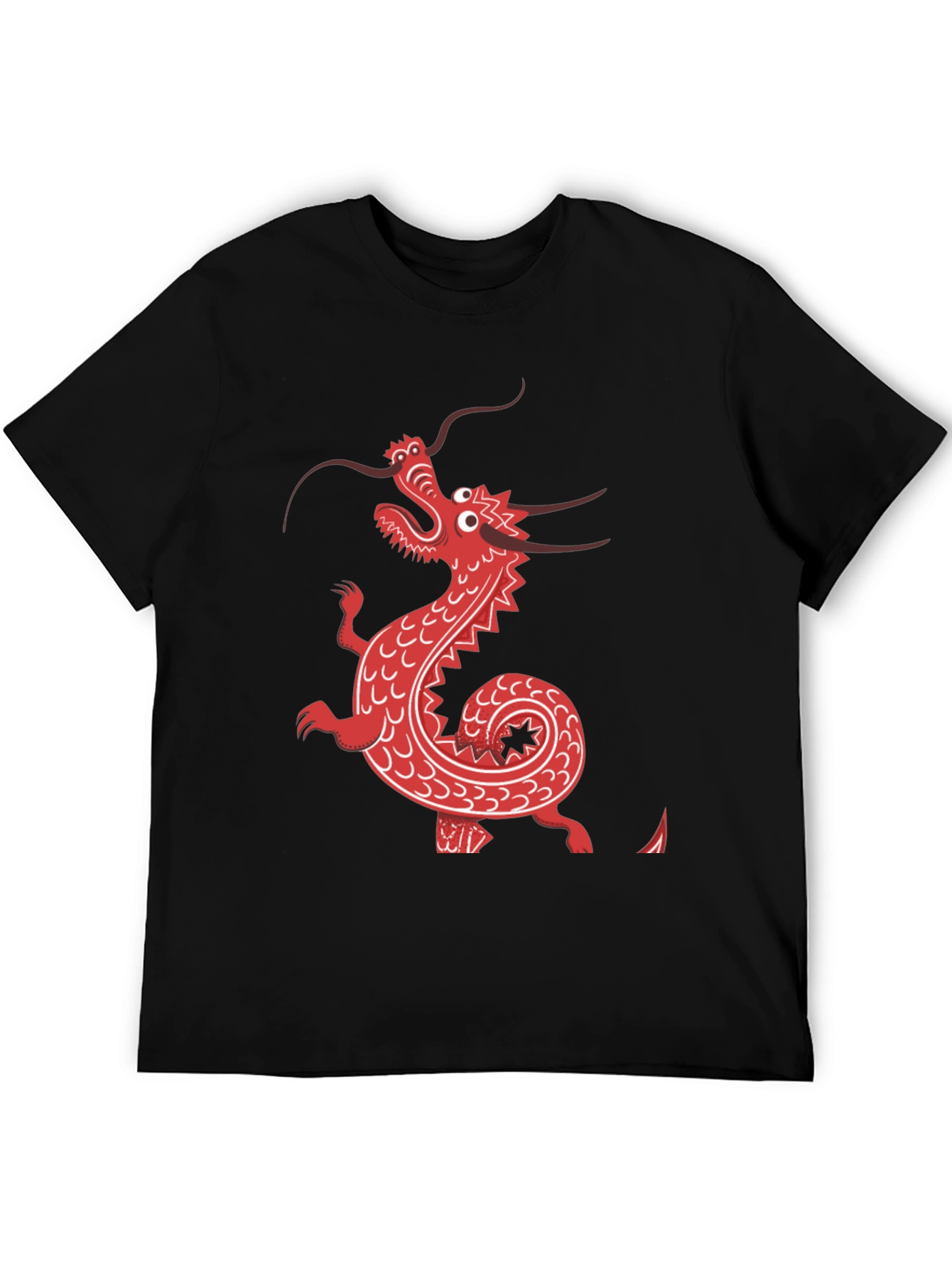 Red Dragon Graphic Tee - Black Cotton Blend