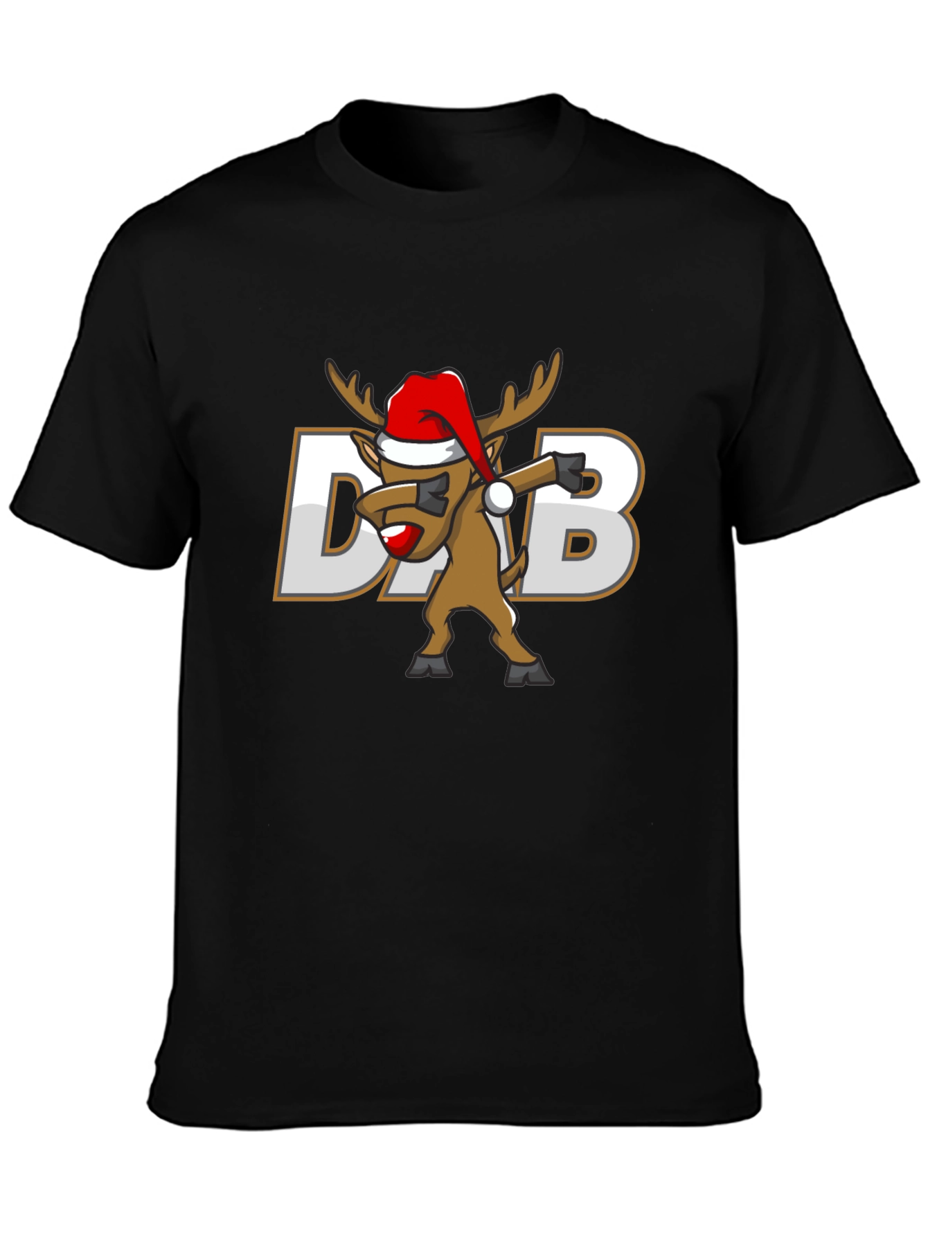 Dabbing Reindeer Christmas Graphic T-Shirt
